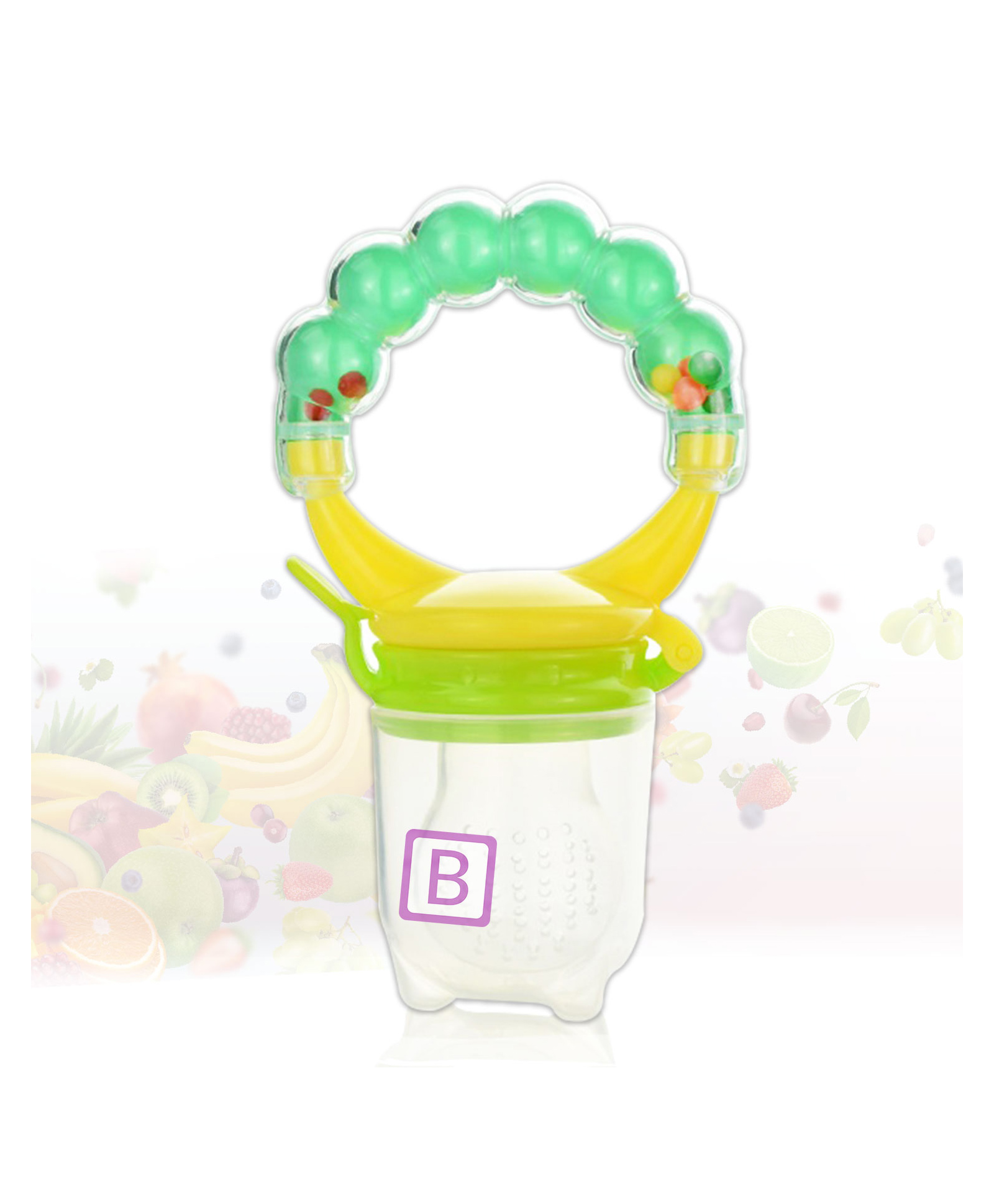 Bembika Baby Food Nibbler Ring Design Baby Pacifier Large - Green-image-45