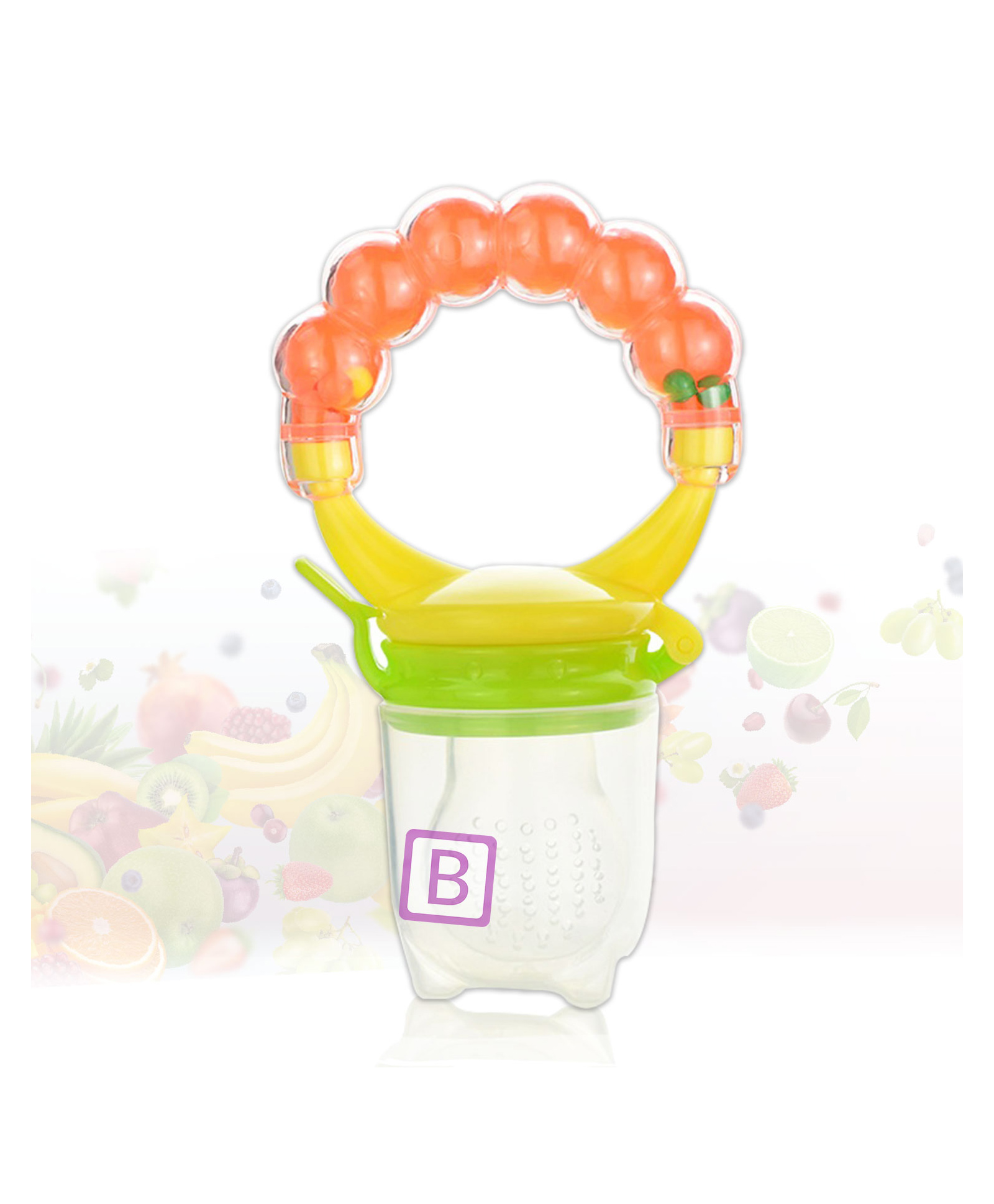 Bembika Baby Food Nibbler Ring Design Baby Pacifier Small - Orange-image-33