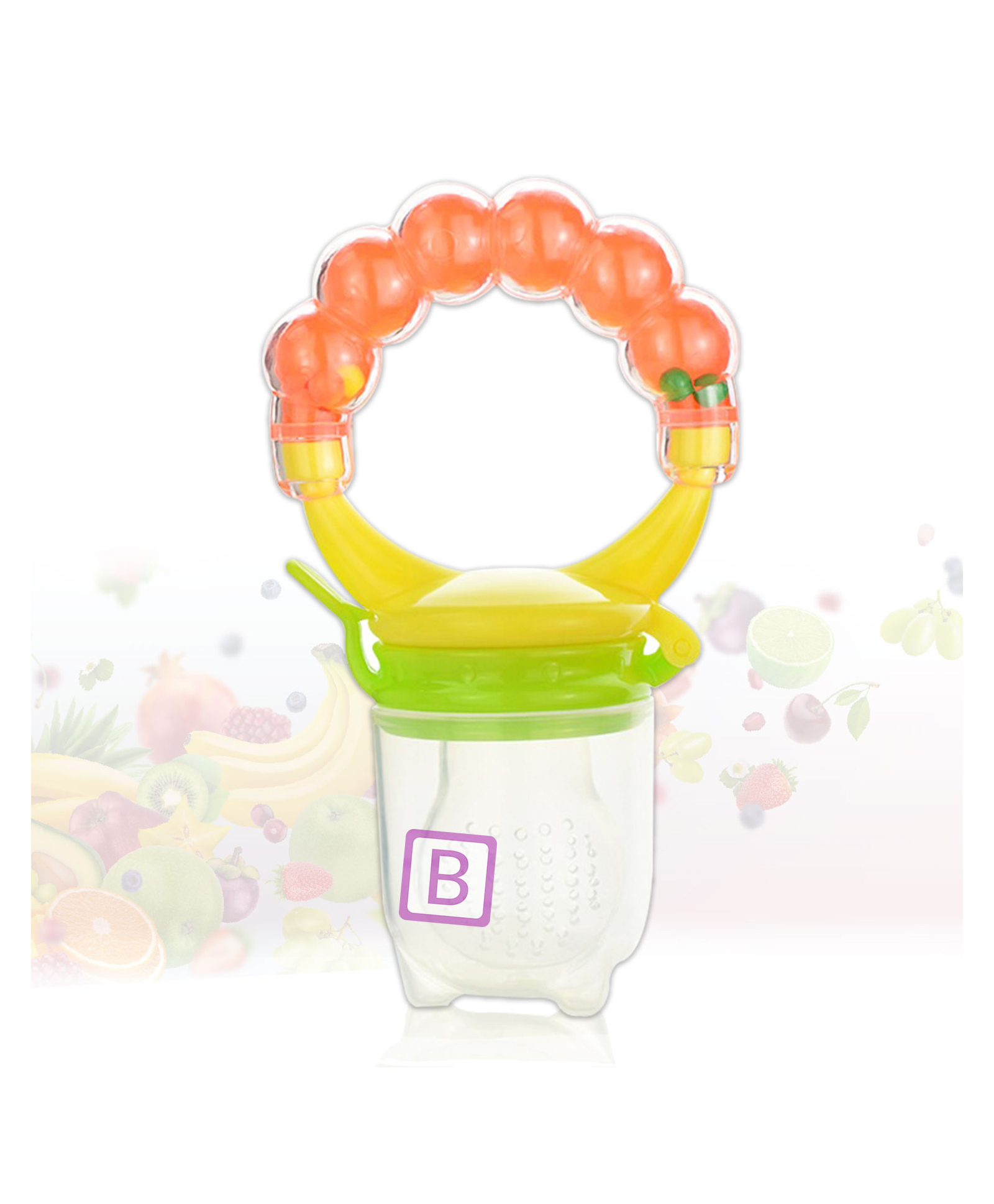 Bembika Baby Food Nibbler Ring Design Baby Pacifier Large - Orange-image-17