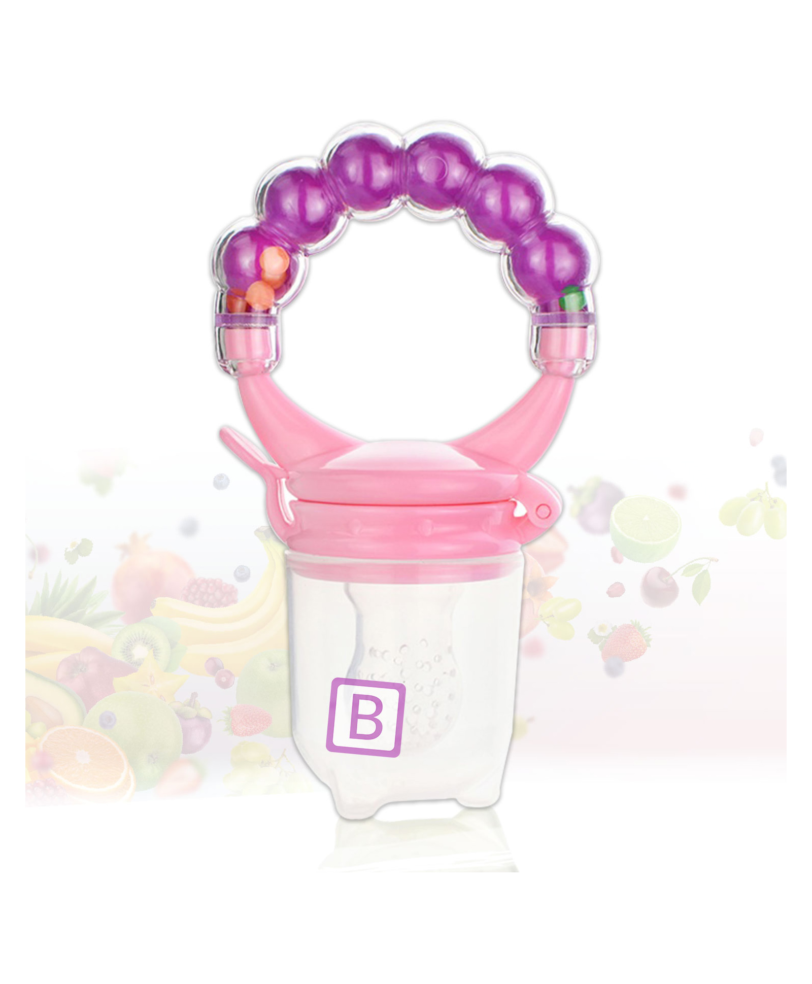 Bembika Baby Food Nibbler Ring Design Baby Pacifier Large - Purple-image-48