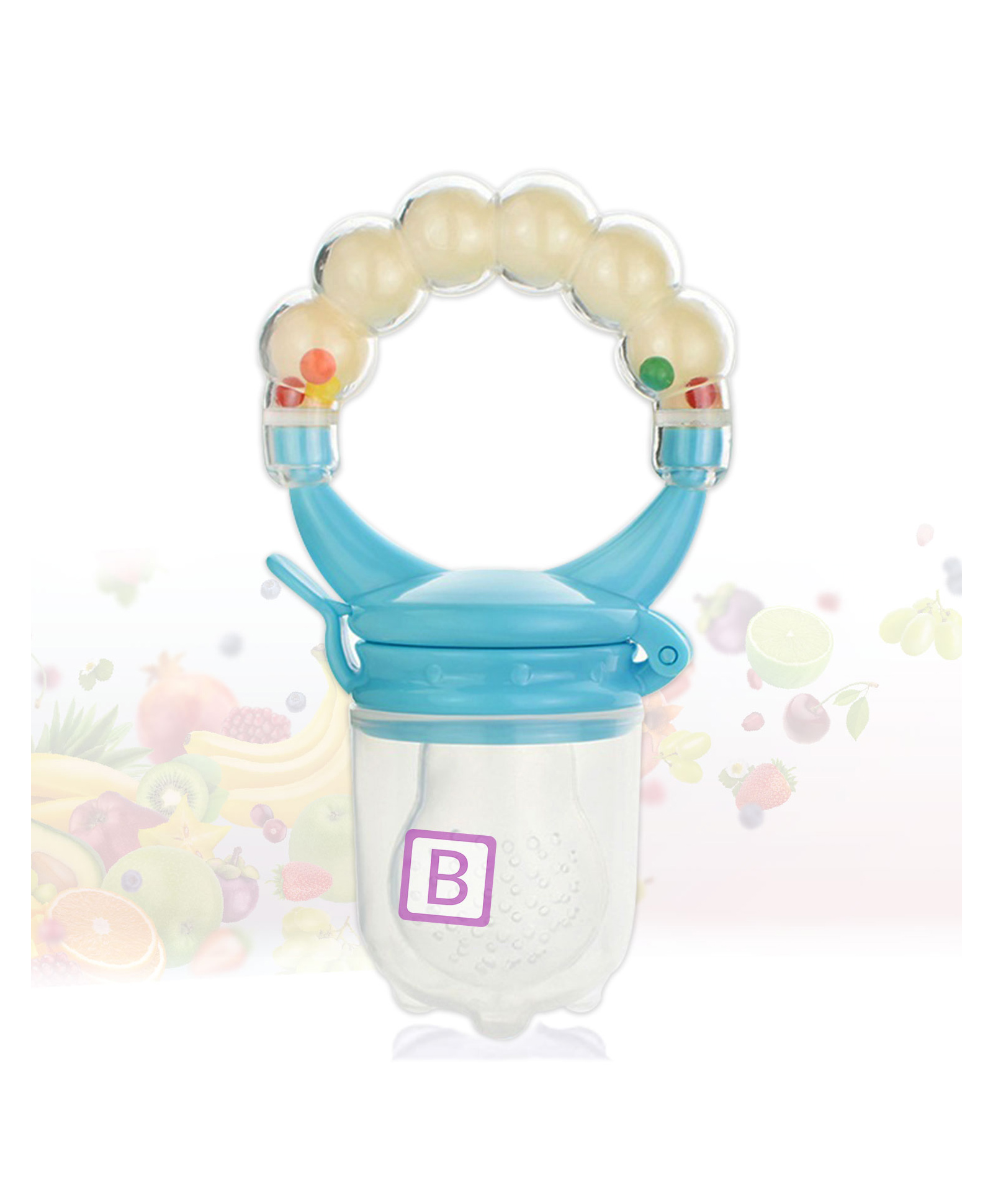 Bembika Baby Food Nibbler Ring Design Baby Pacifier Medium - Off White-image-5