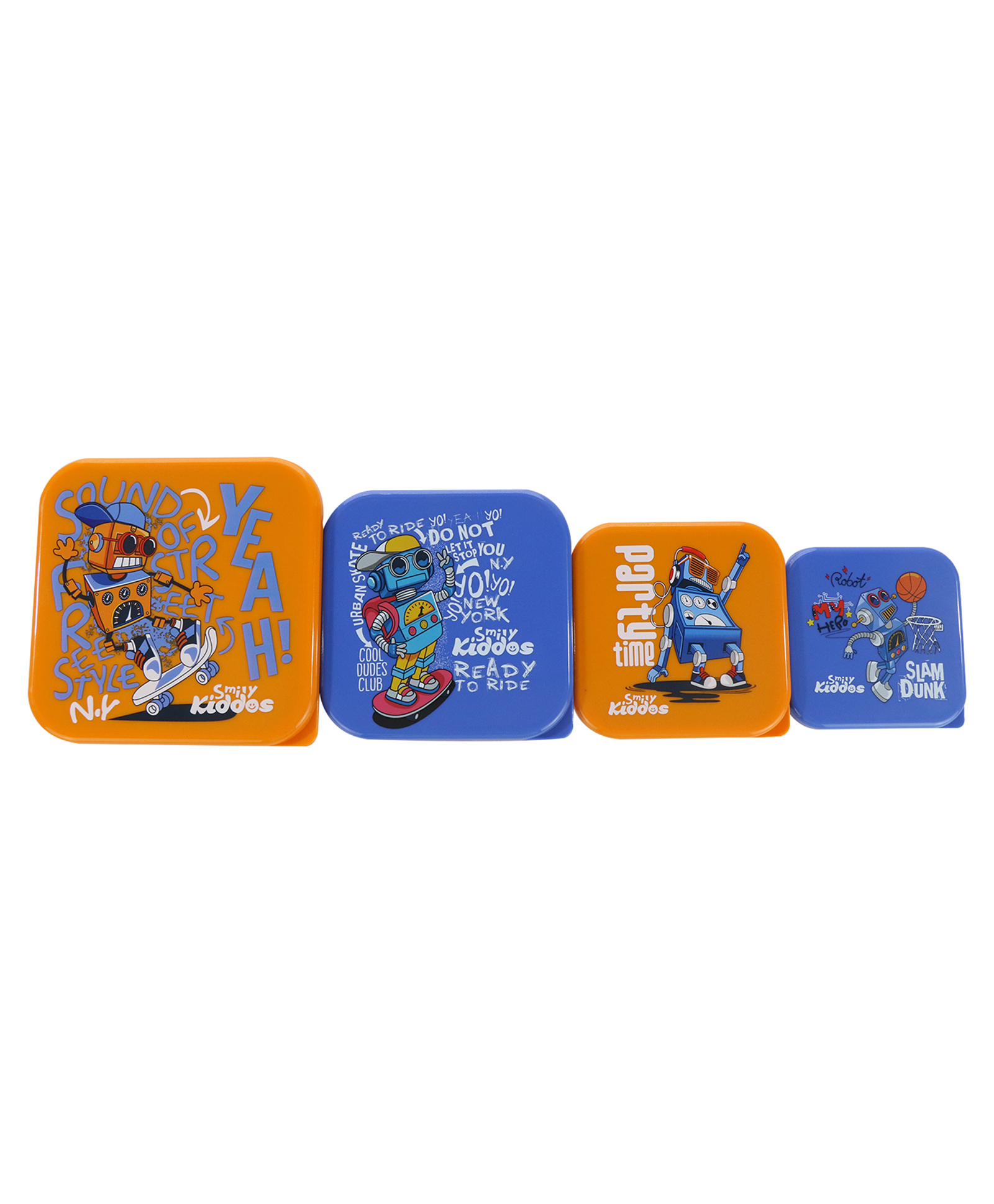 Smily Kiddos 4 in 1 Lunch Box Robot Themed Set Of 4 - Multicolor-picture-18
