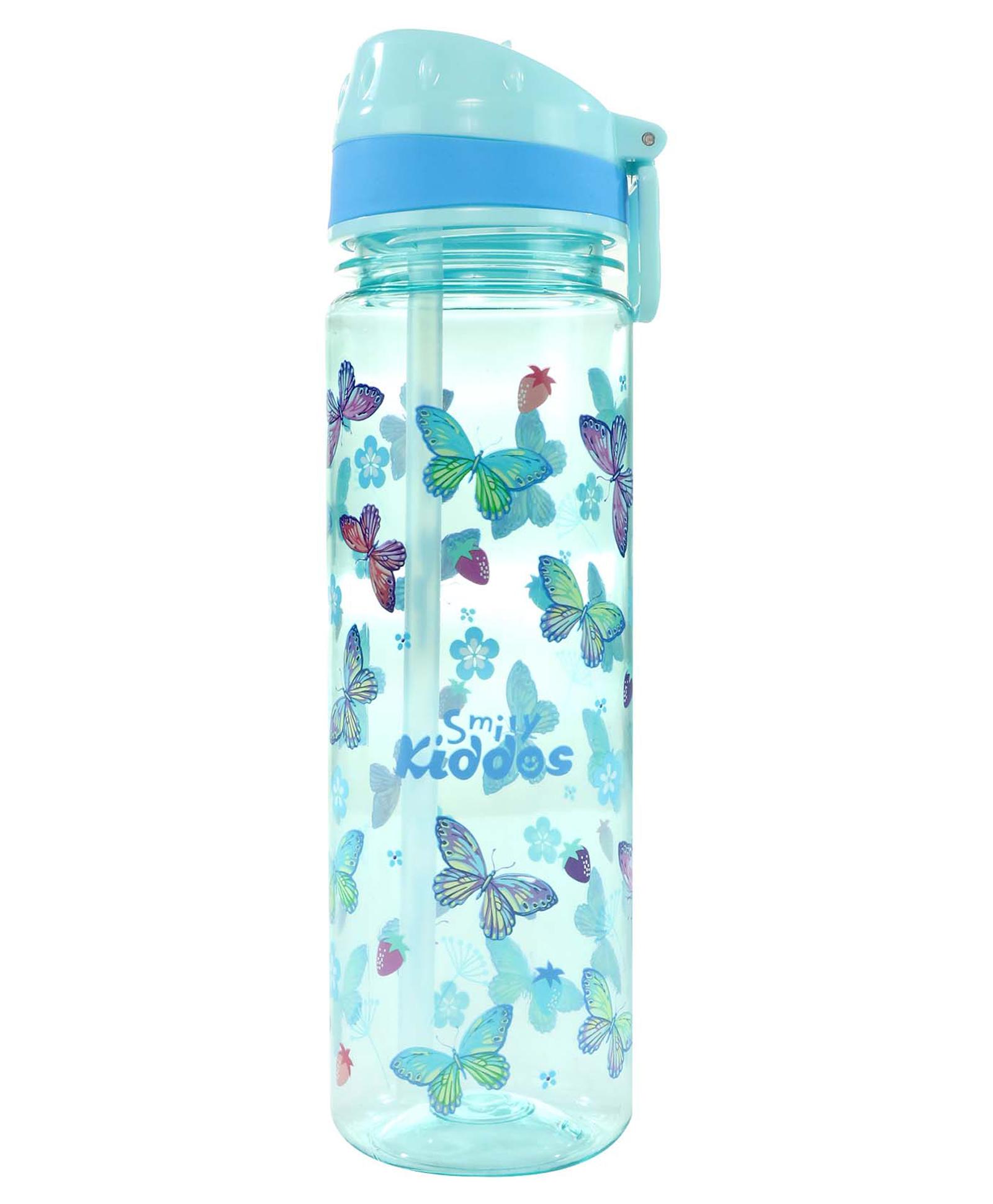 SmilyKiddos Straight Water Bottle With Flip Top Nozzle Butterfly Print - 680 ml-image-44