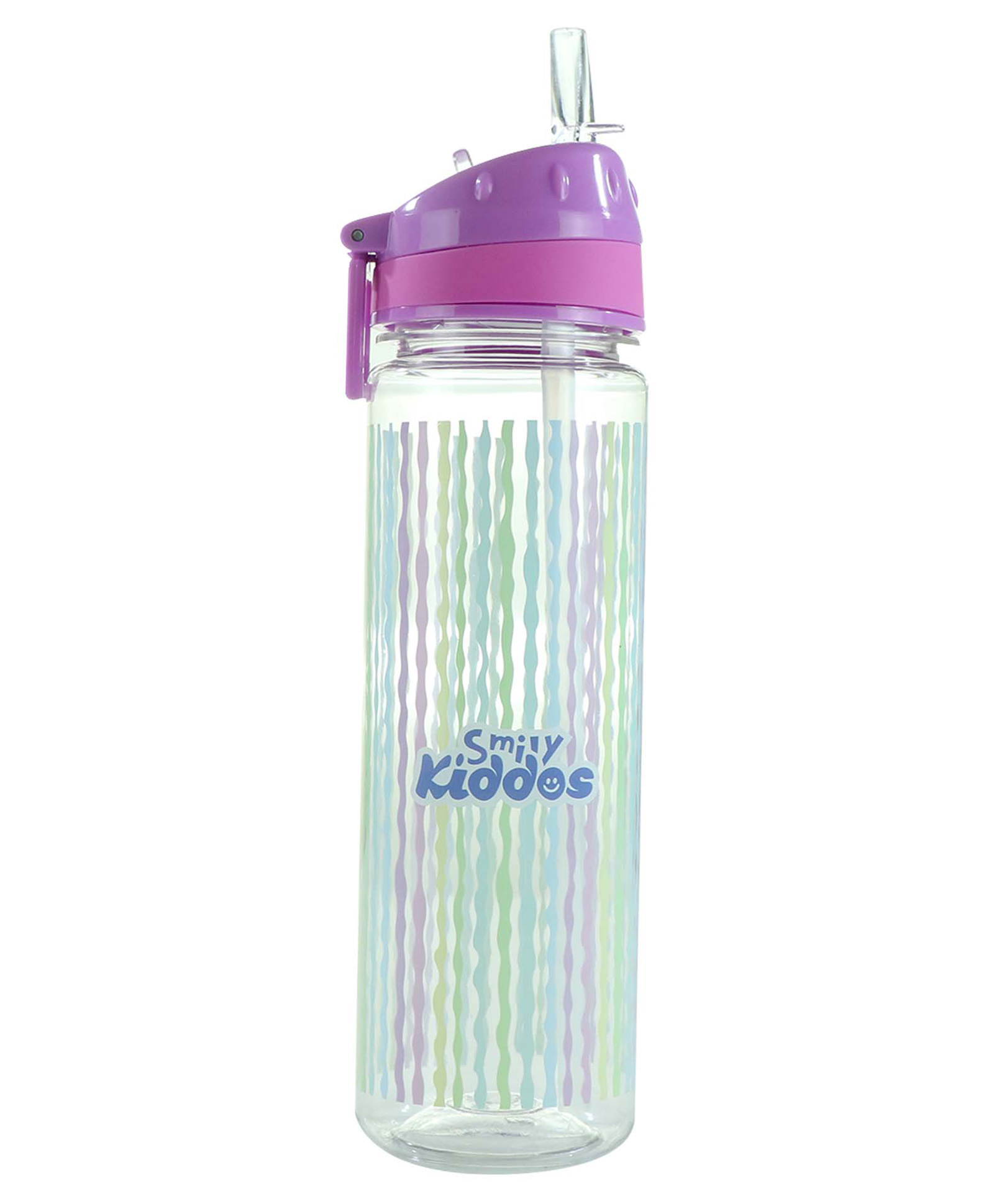 SmilyKiddos Straight Water Bottle With Flip Top Nozzle Ribbon  Print - 680 ml-image-43