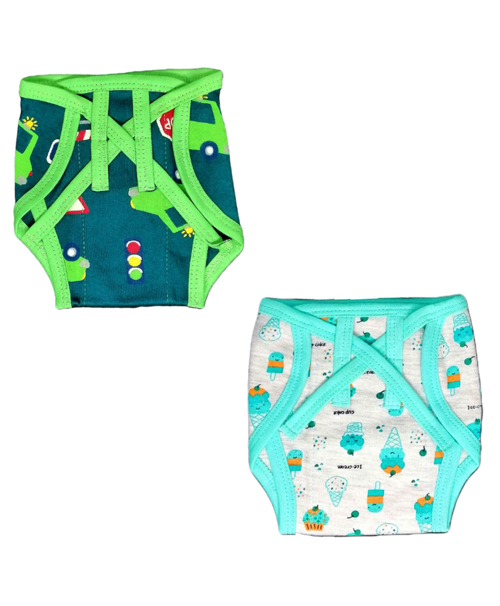 Kindermum Combo Of 2 Nappies Transport Medium - Blue Green-picture-33