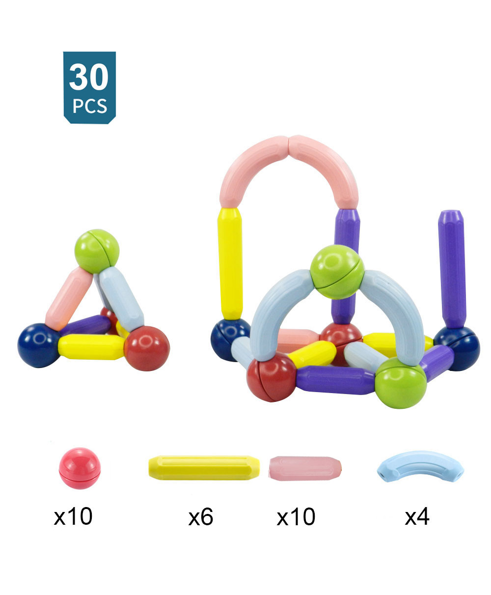 Playbox Magbox Magnetic Toy Pack of 30 - Multicolour-picture-11