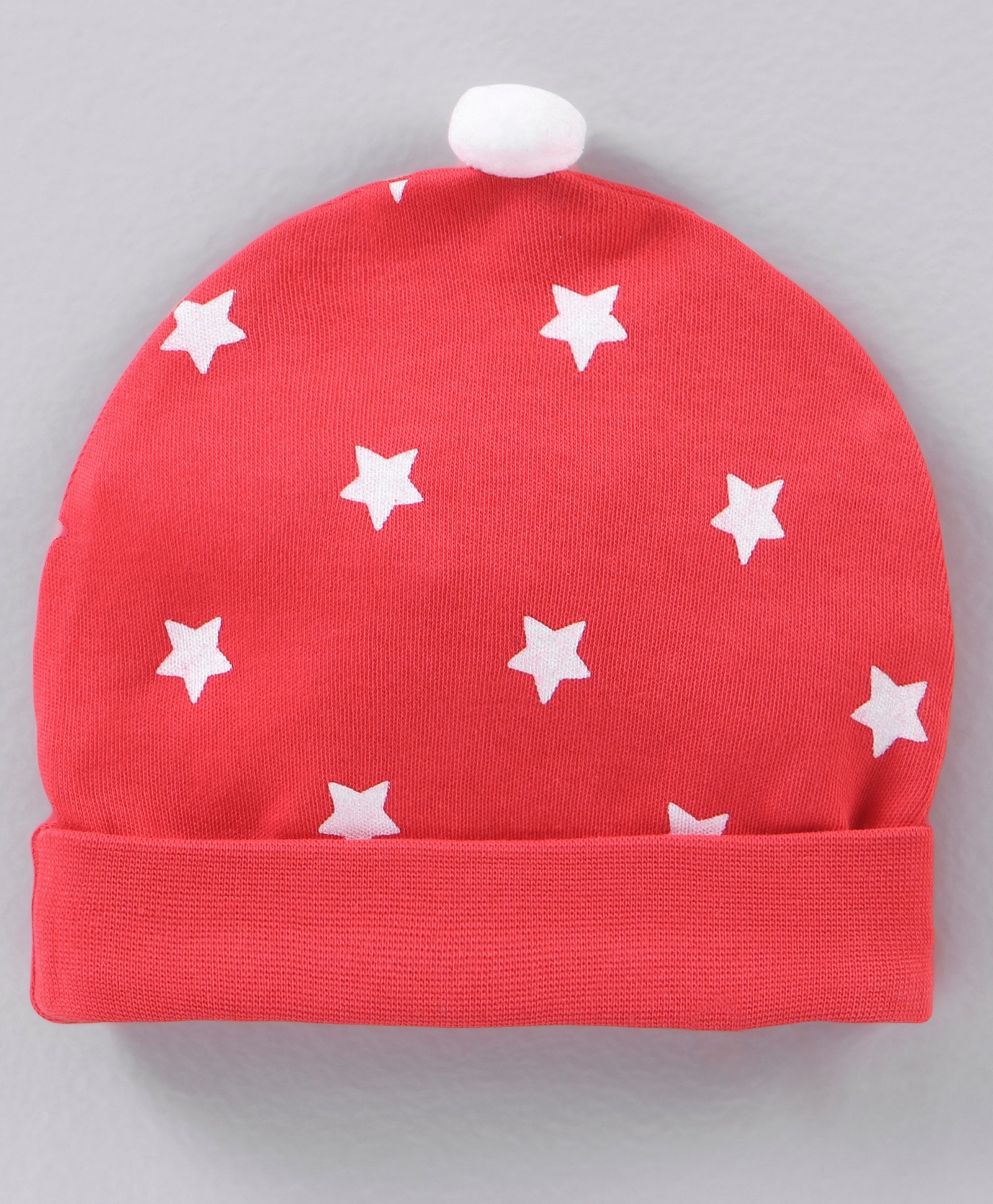 Babyhug Cotton Cap Star Print Red - Diameter 15 cm-image-49