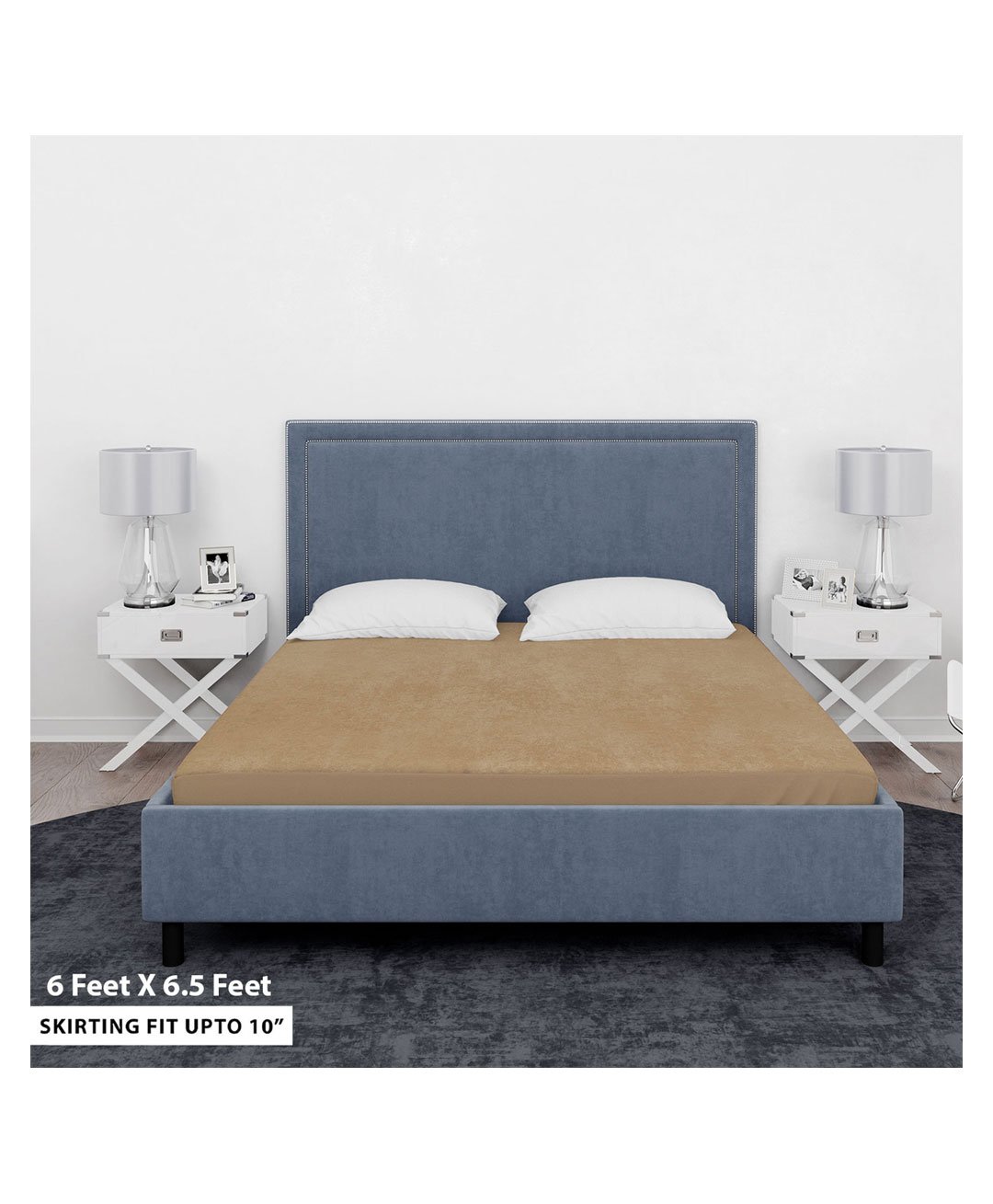 Sassoon Elastic Strap King Size Waterproof Mattress Cover - Beige-image-24