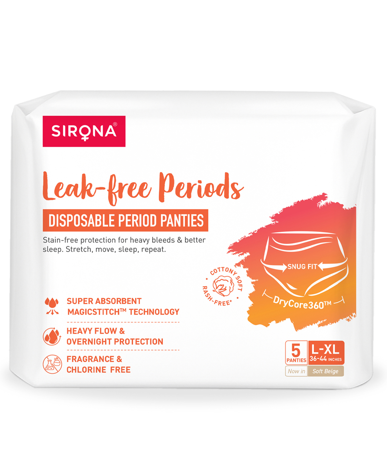 Sirona Disposable Period Panty for Women (S-M), 360 Protection - 5 Panties-picture-19