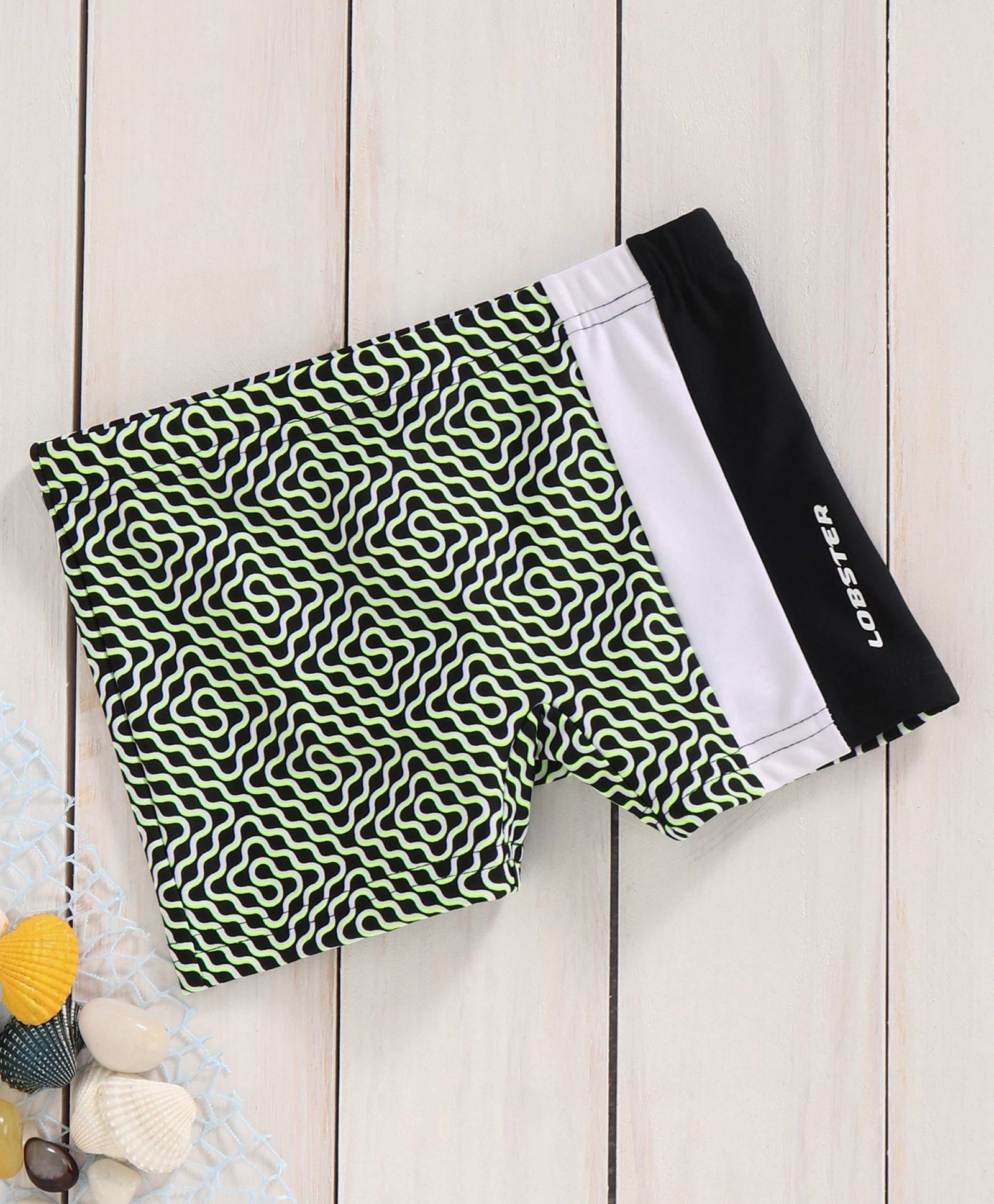 Lobster 80% Polyamide 20% Spandex Solid Color Swimming Trunk - Olive-picture-15