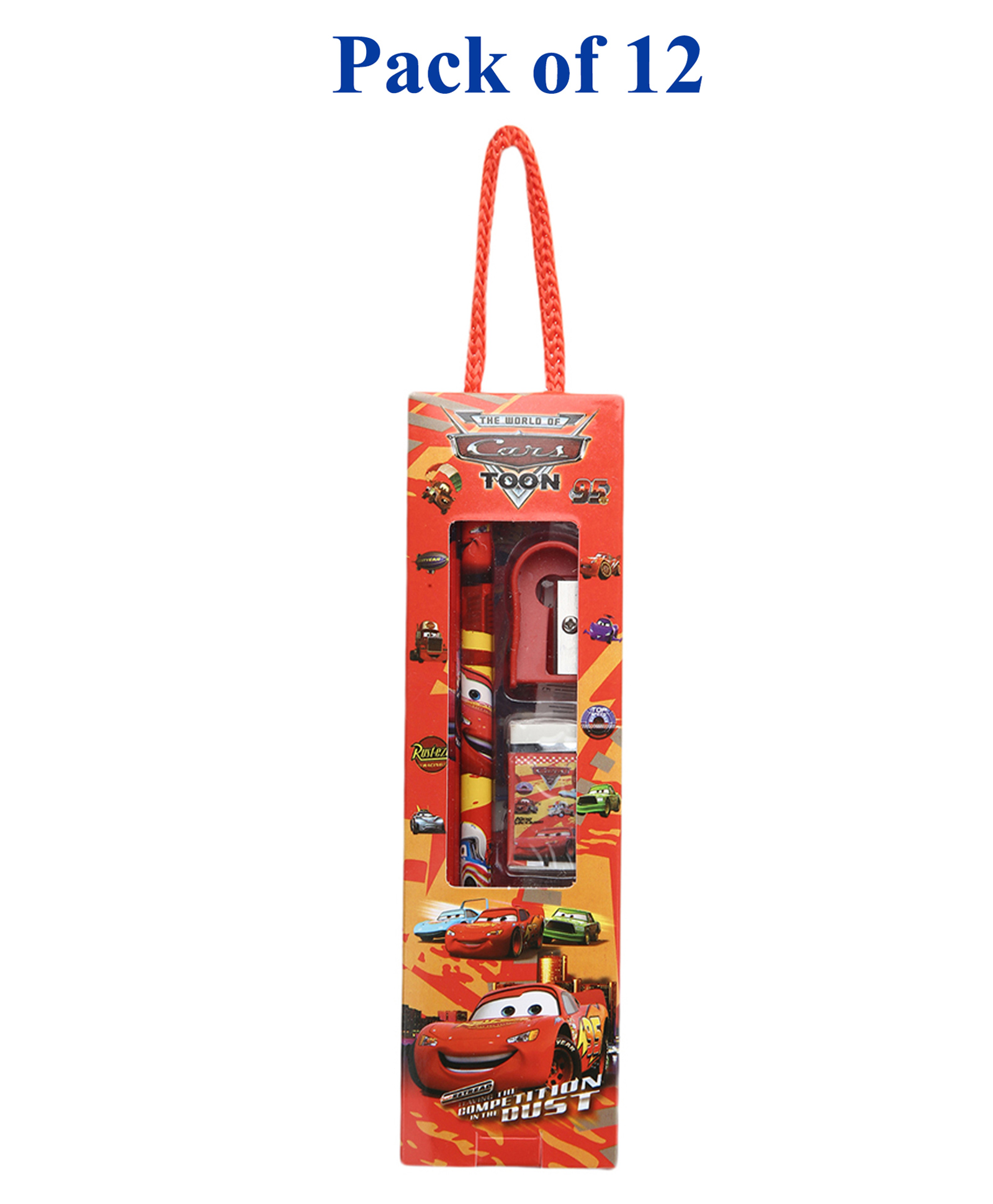 Asera Cars Theme Stationery Gift Pack Pack of 12 - Red-picture-38