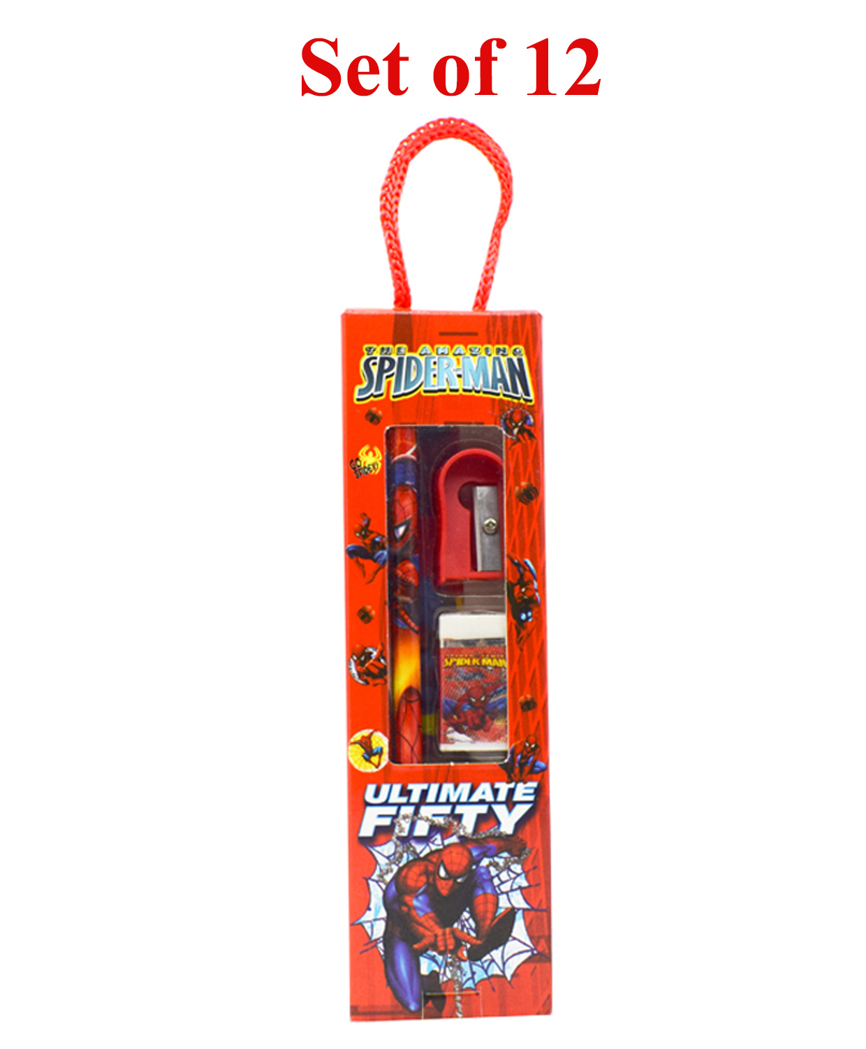 Asera Spiderman Theme Stationery Gift Pack Set of 12 - Red-picture-37