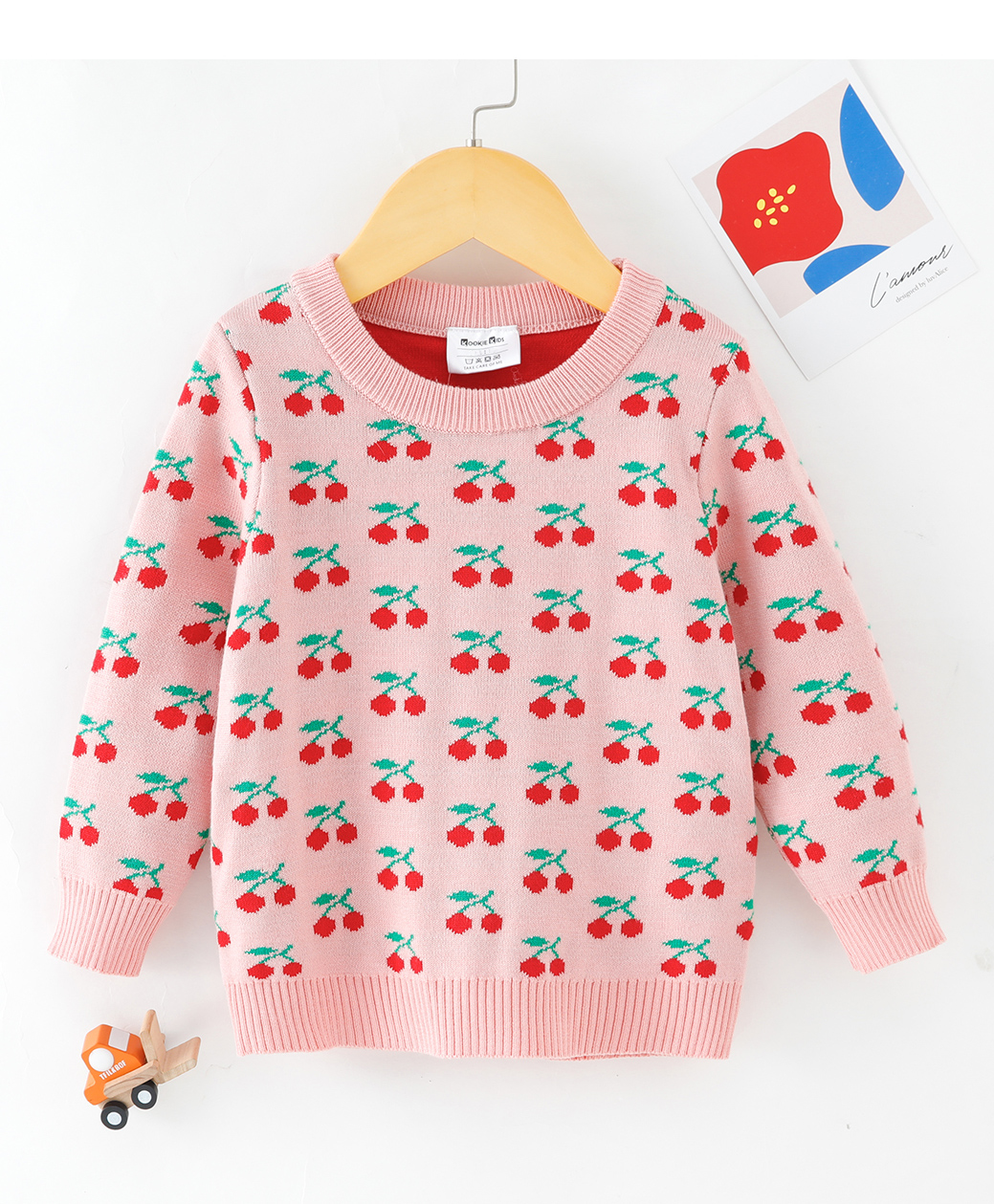 Kookie Kids Full Sleeves Pullovers Fruit Design - Pink-picture-47