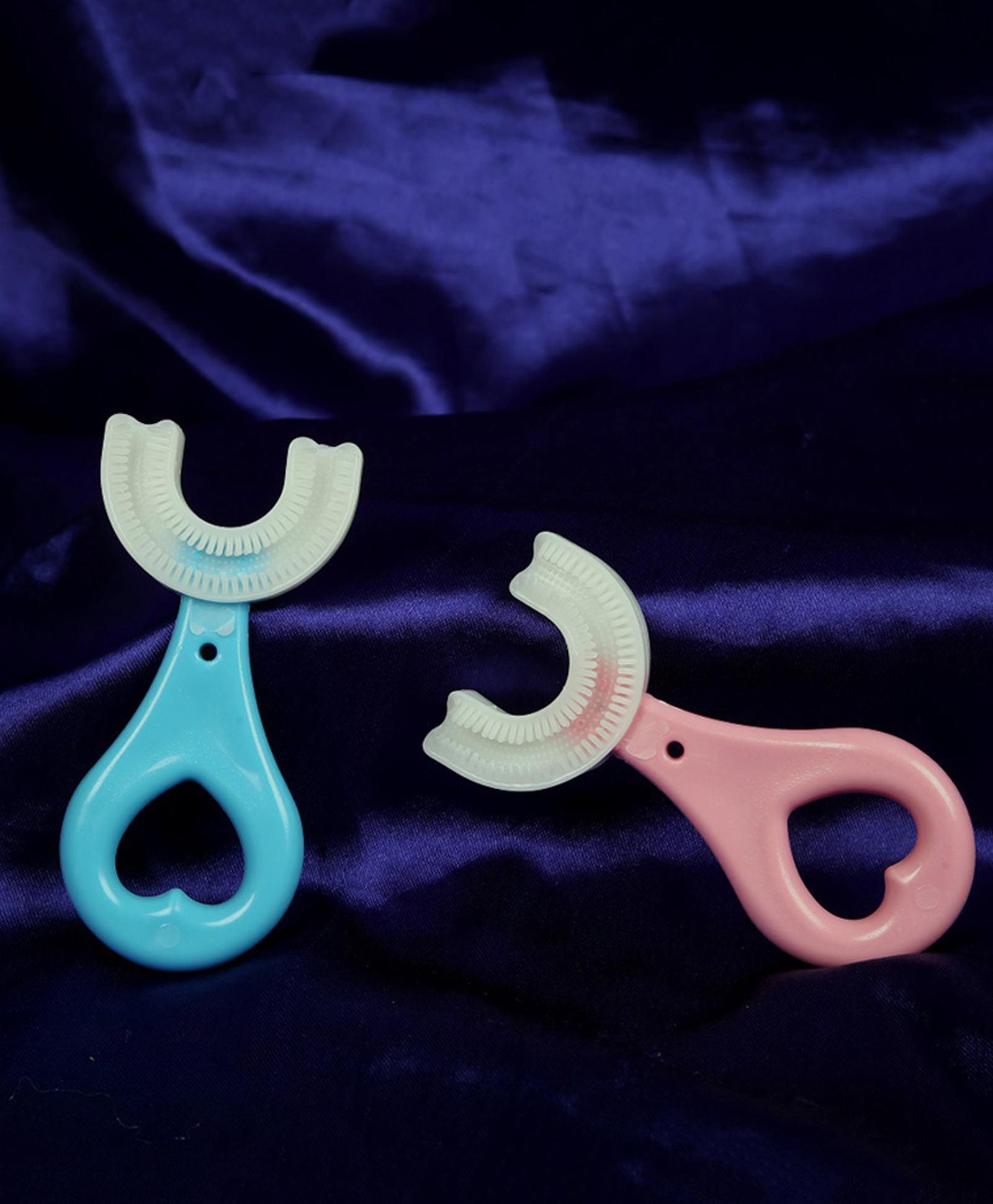 Mihar Essentials Soft Silicone 360° U Shaped Toothbrush Pack of 2 - Pink Blue-picture-20