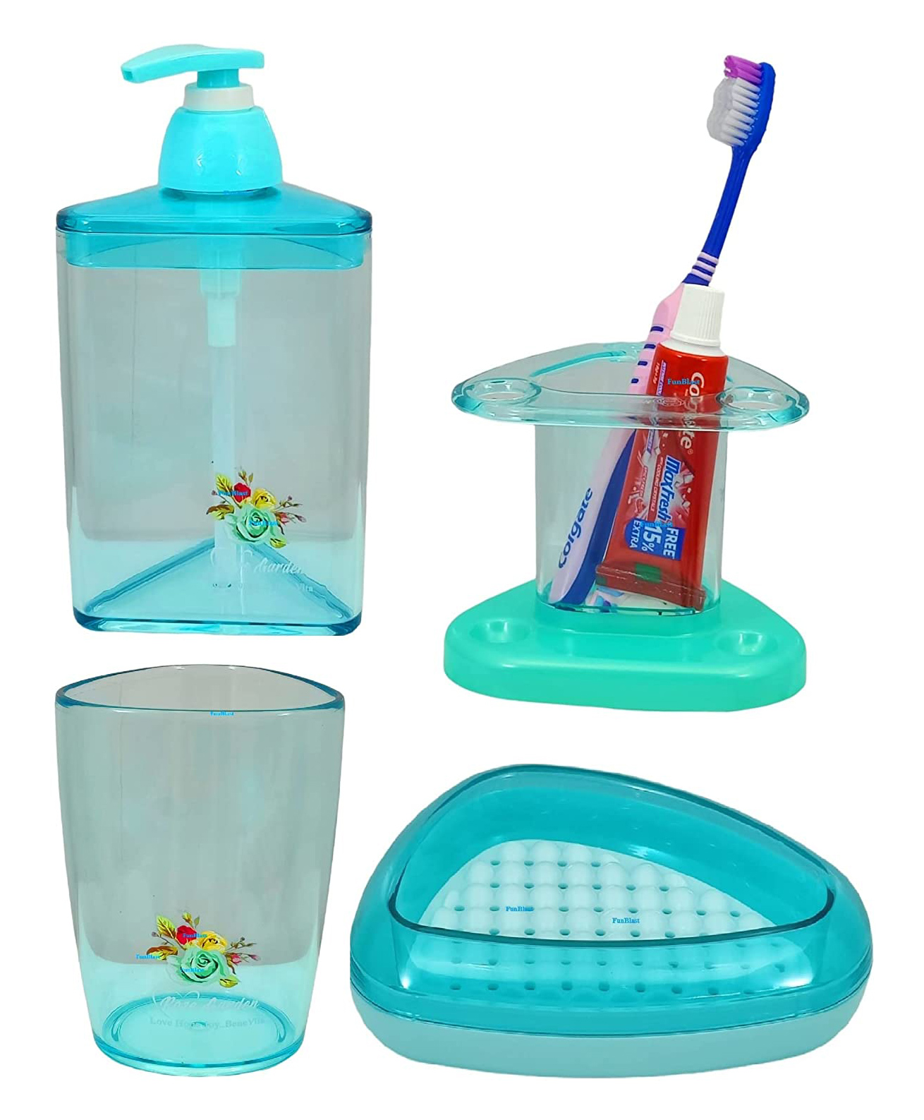 FunBlast Bathroom Accessories Set - Blue-picture-26
