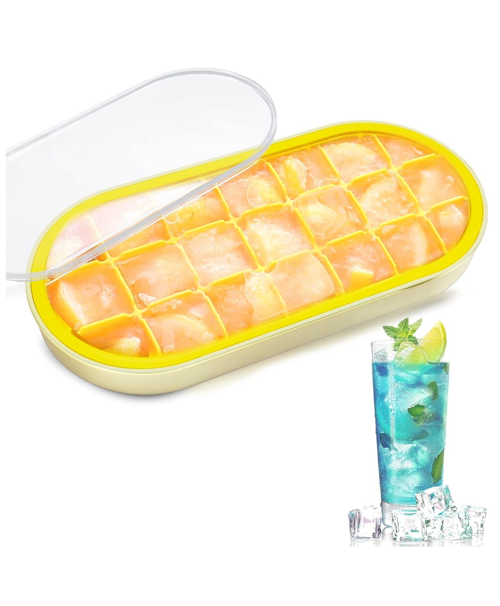 FunBlast Silicone Ice Tray with Lid - Yellow-image-11