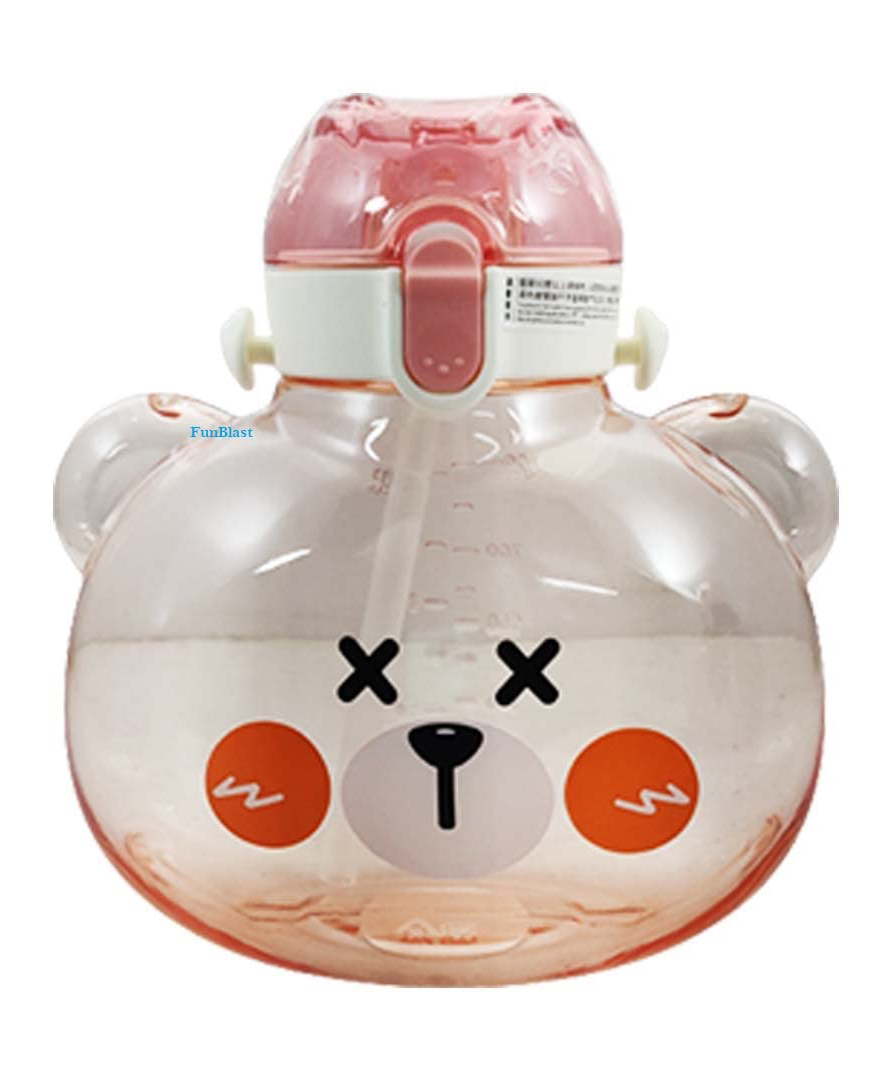 FunBlast Cartoon Water Bottle with Straw White  1000 ml-image-30