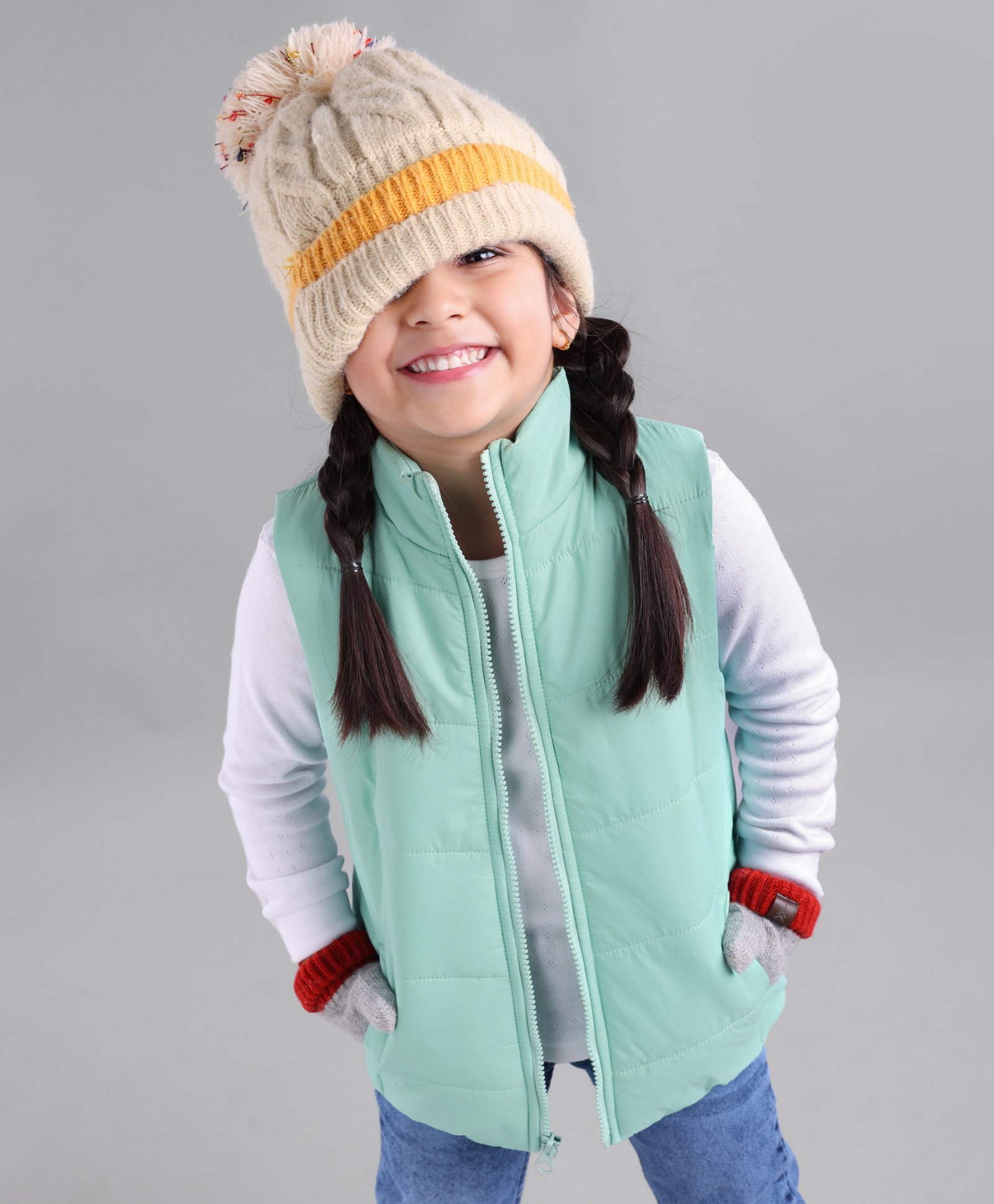 Babyoye Sleeveless Puffer Jacket Solid - Sky Blue-picture-16