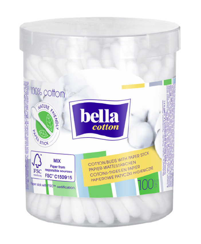 Bella Cotton Buds Round Box Paper Stick - 100 Pieces-picture-23