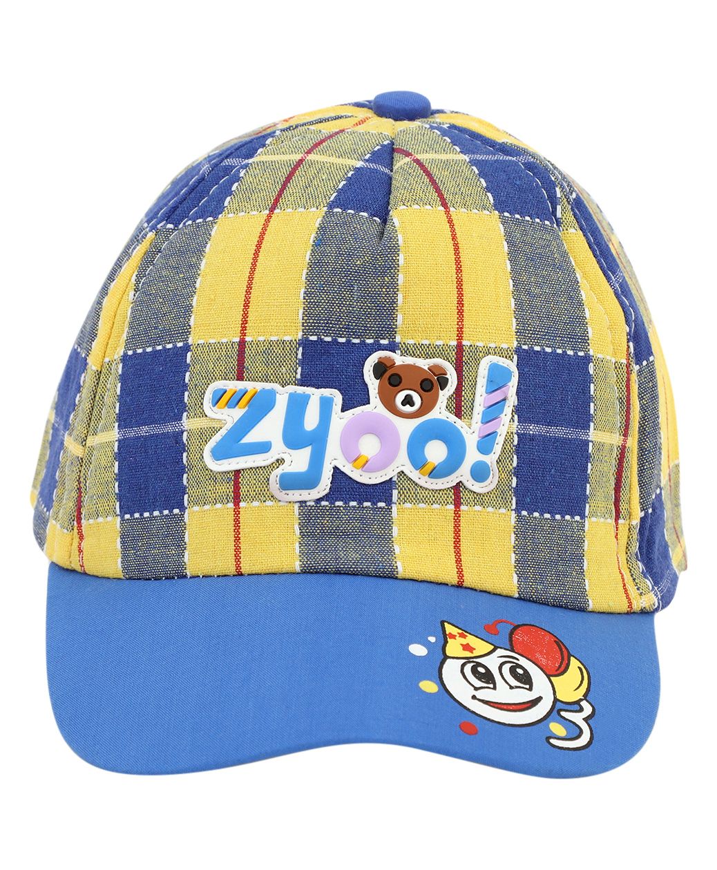 Kid-O-World Zyoo Patch Checkered Cap - Blue Yellow-image-3