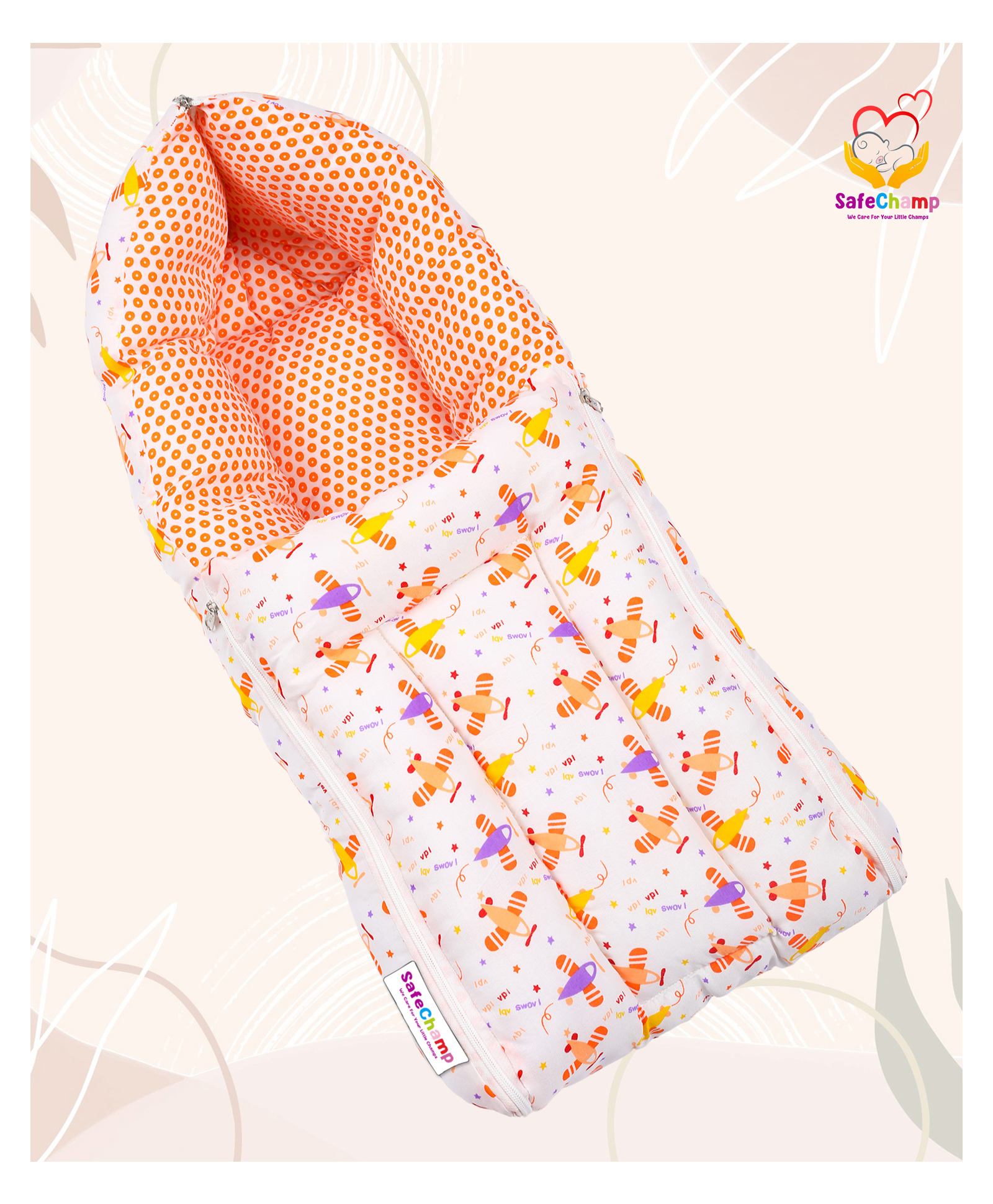 SafeChamp Lite Air Baby Sleeping Bag Cum Carry Bag  - Orange-picture-20
