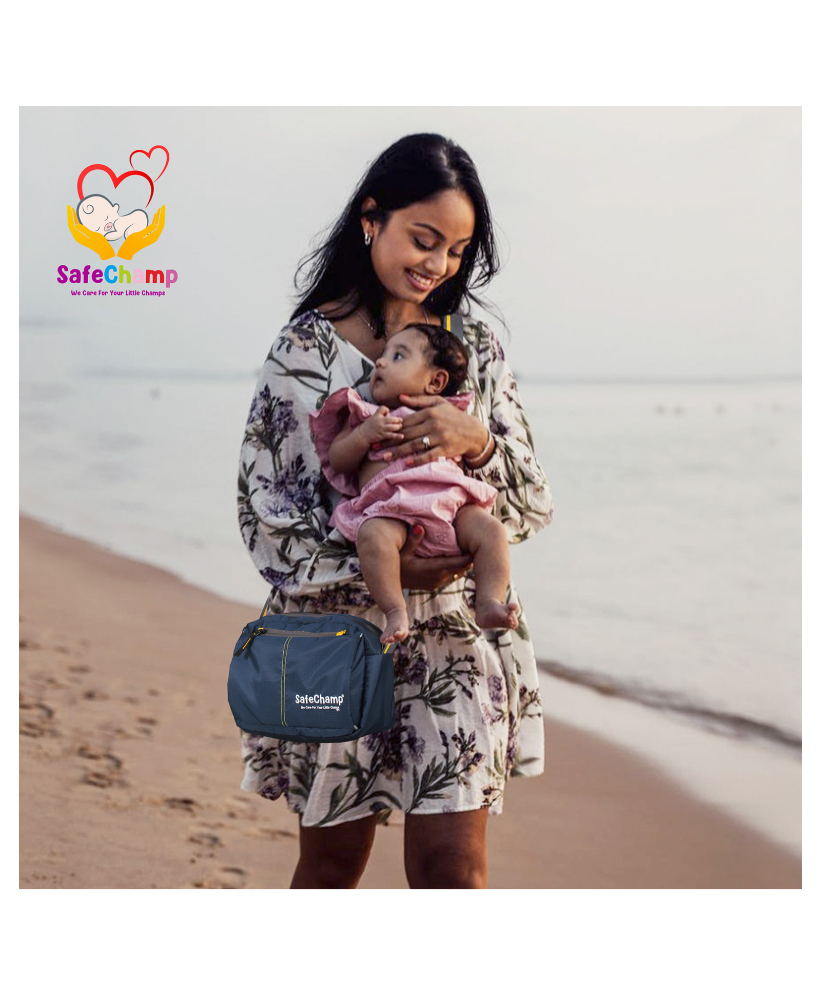SafeChamp Amore Multipurpose Diaper Bag Cum Sling Mother Diaper Bag For Short Use  - Navy Blue-image-17