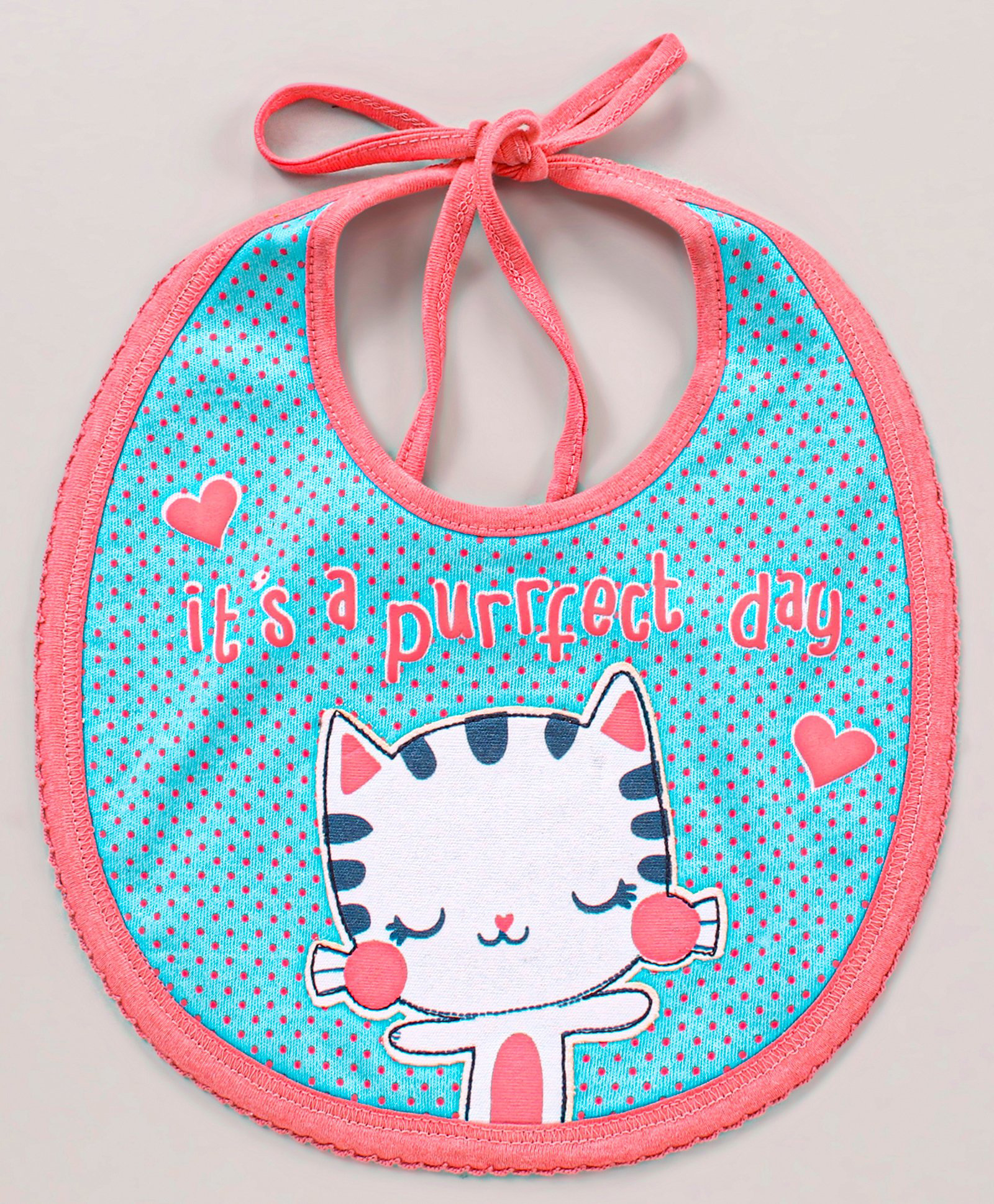 Babyhug Bib Kitty Patch - Blue Pink-image-0