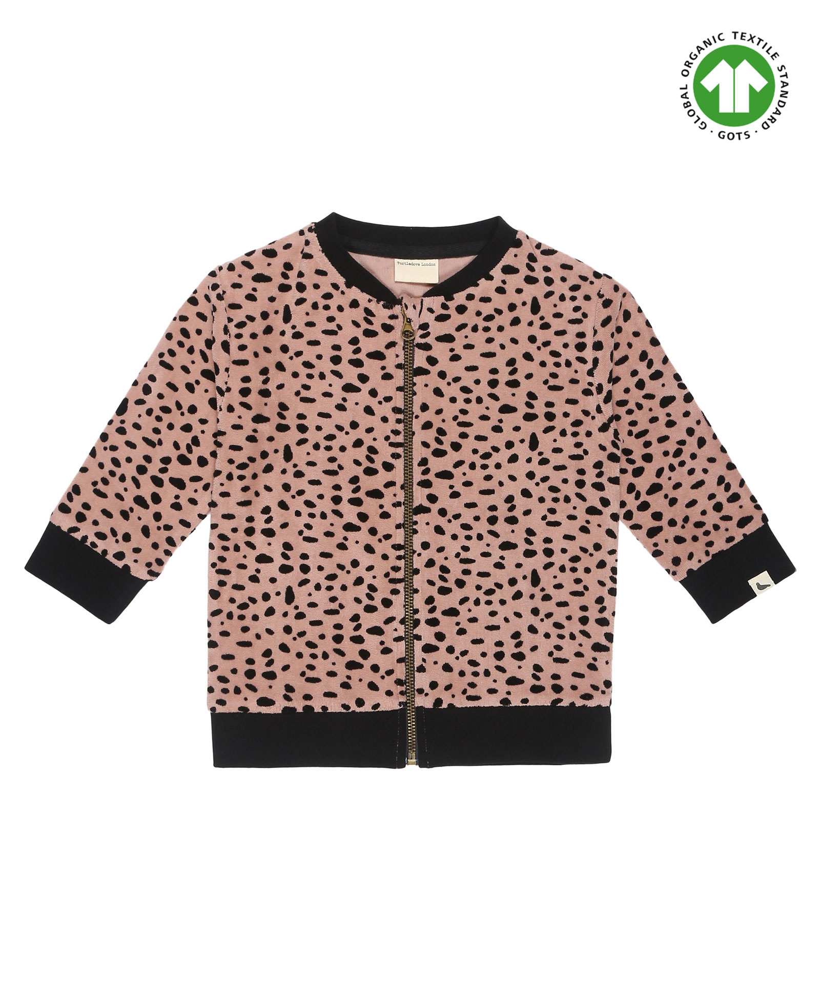 Turtledove London Full Sleeves All Over Printed Bomber Jacket  - Peach-picture-15