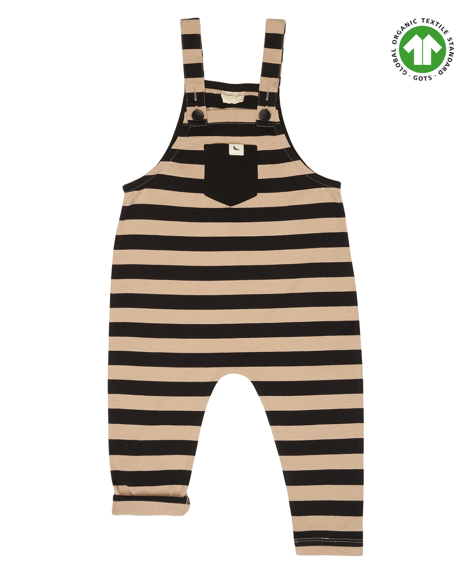 Turtledove London Knit Sleeveless Striped Dungaree - Beige Black-picture-20