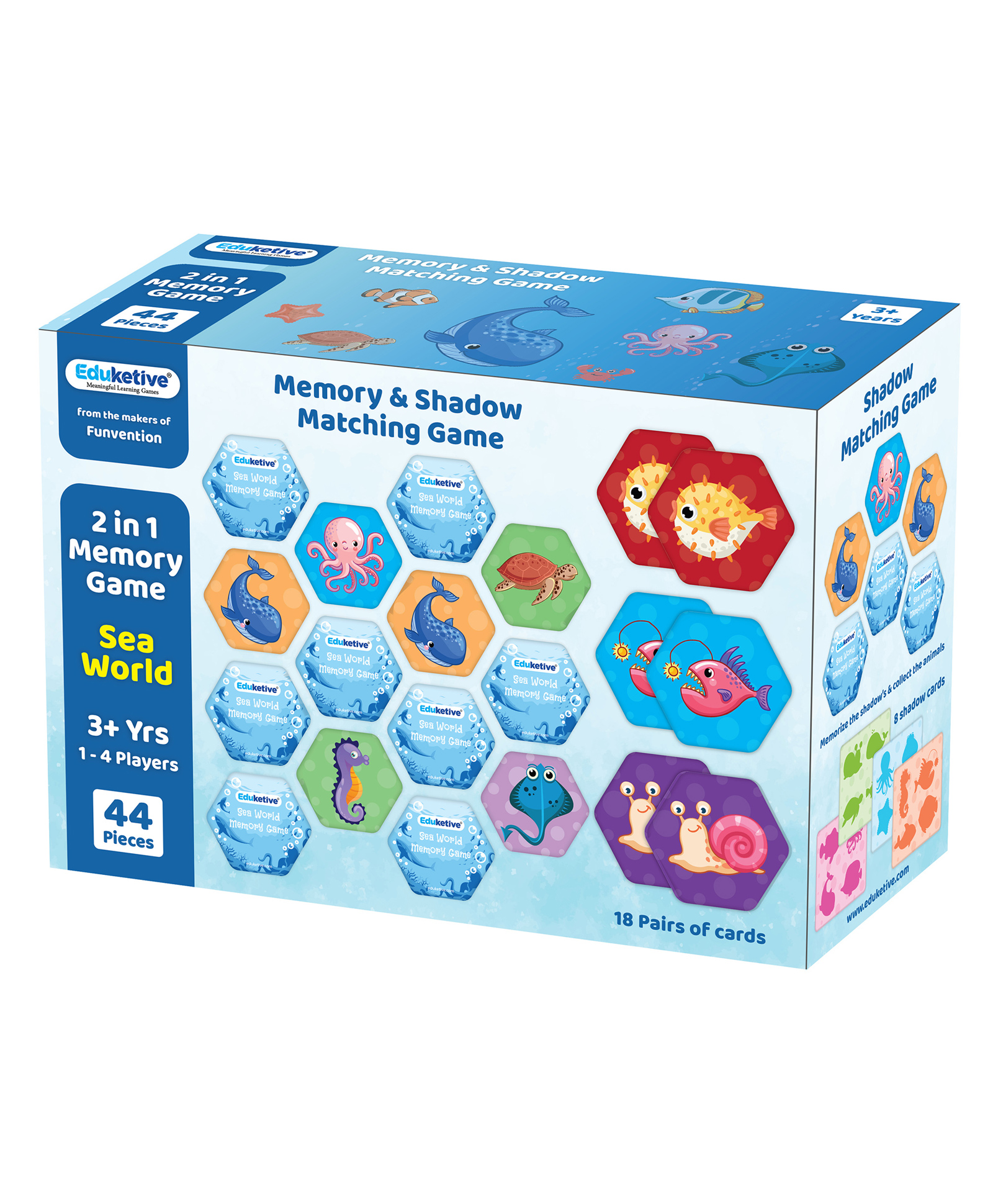 Eduketive Sea World 2 in 1 Memory & Shadow Matching Game Concentration Memory Card Game--46 pieces-image-6
