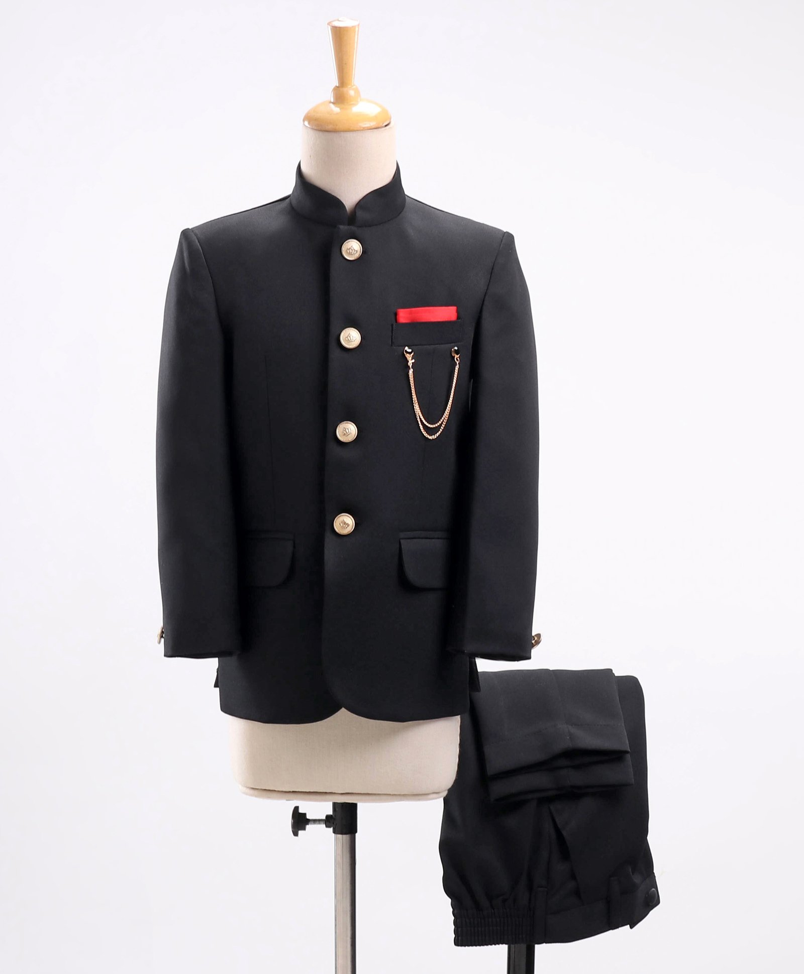 Robo Fry Full Sleeves Blazer & Trouser - Black-image-23
