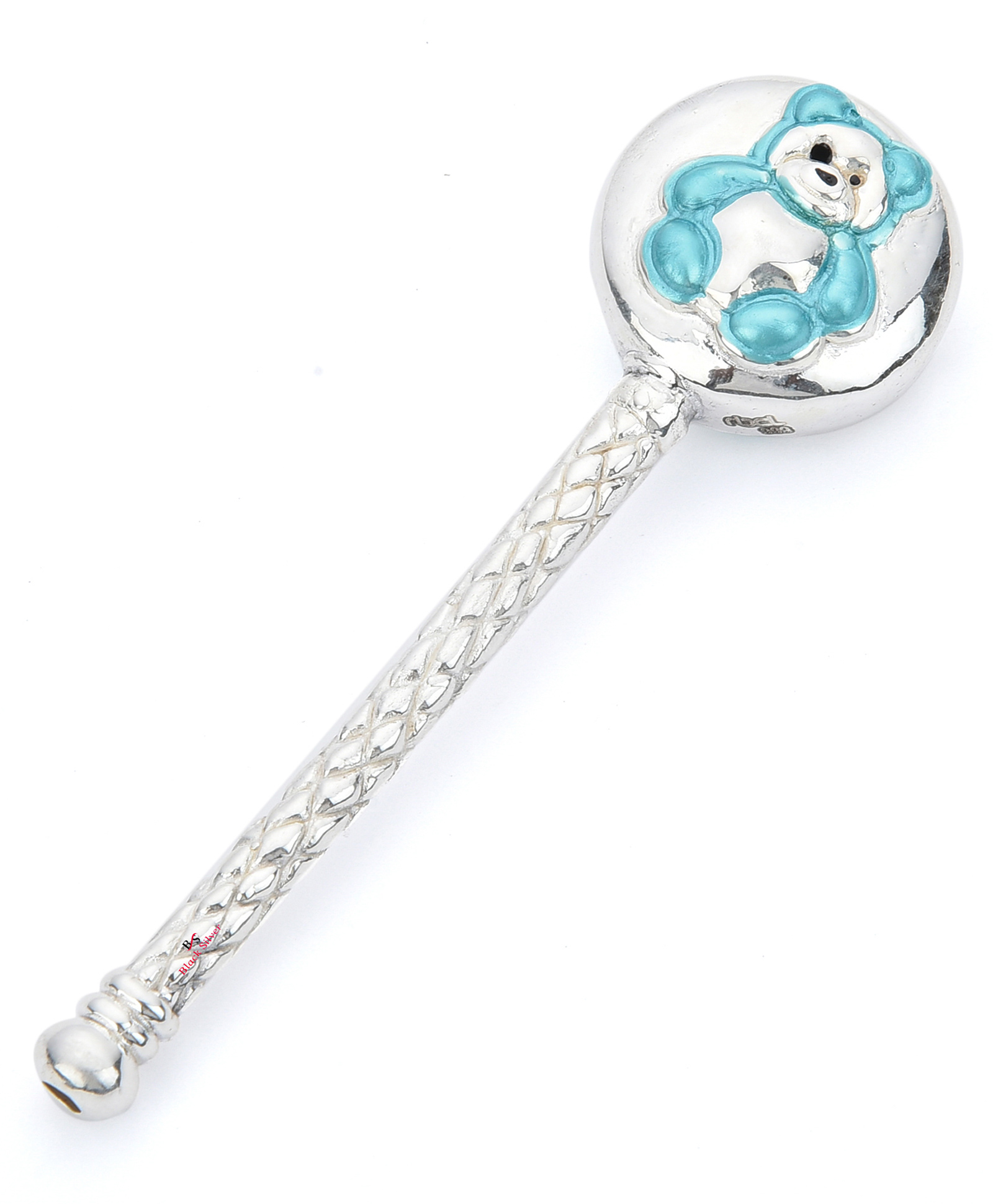 Black Silver BIS Hallmarked 999 Pure Silver Hollow Rattle - Silver-image-1