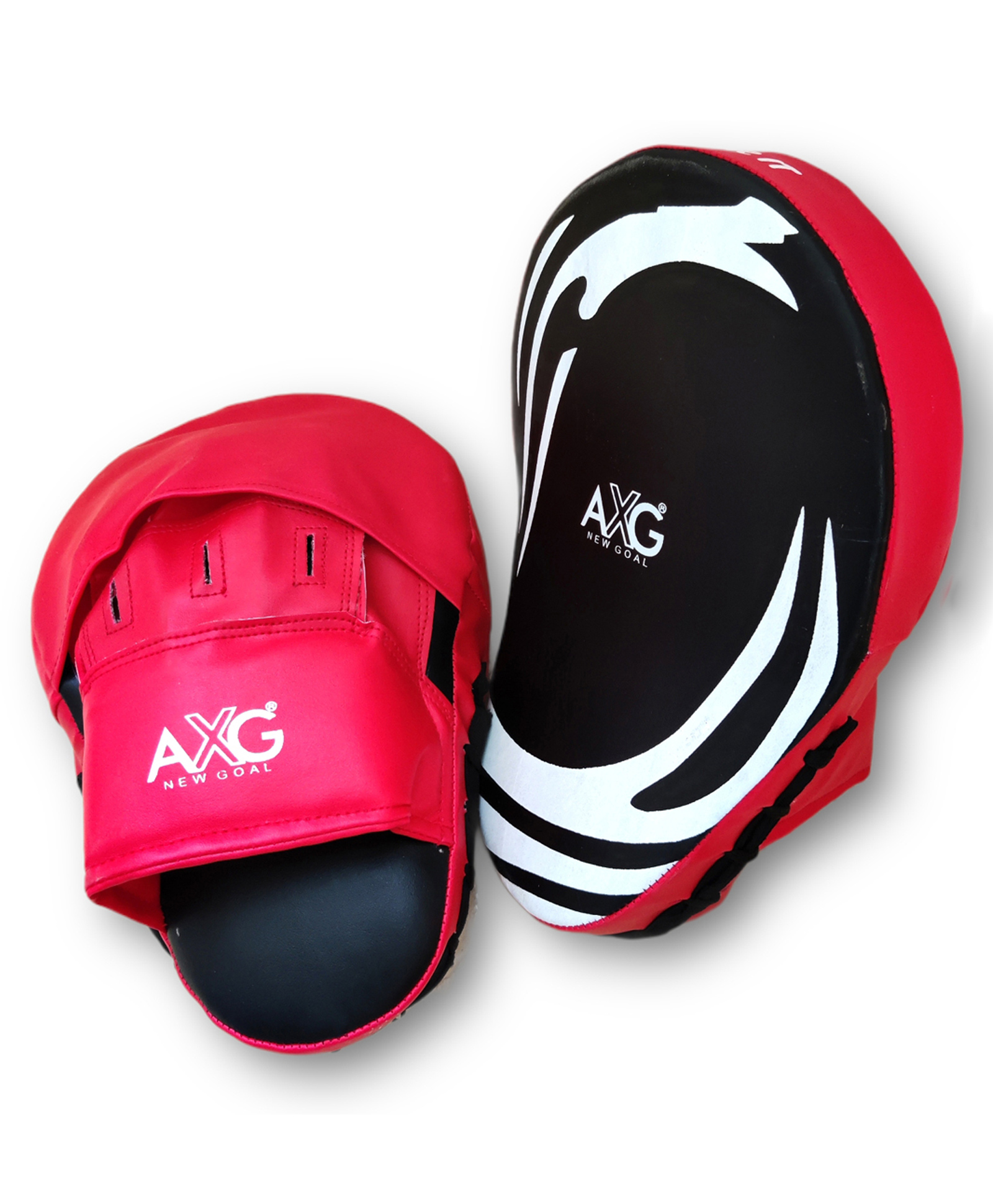 AXG New Goal Premium Focus Pad For Boxing, Taekwondo, Karate, Muay Thai Kick Curved Focus Pad  - Red-image-49
