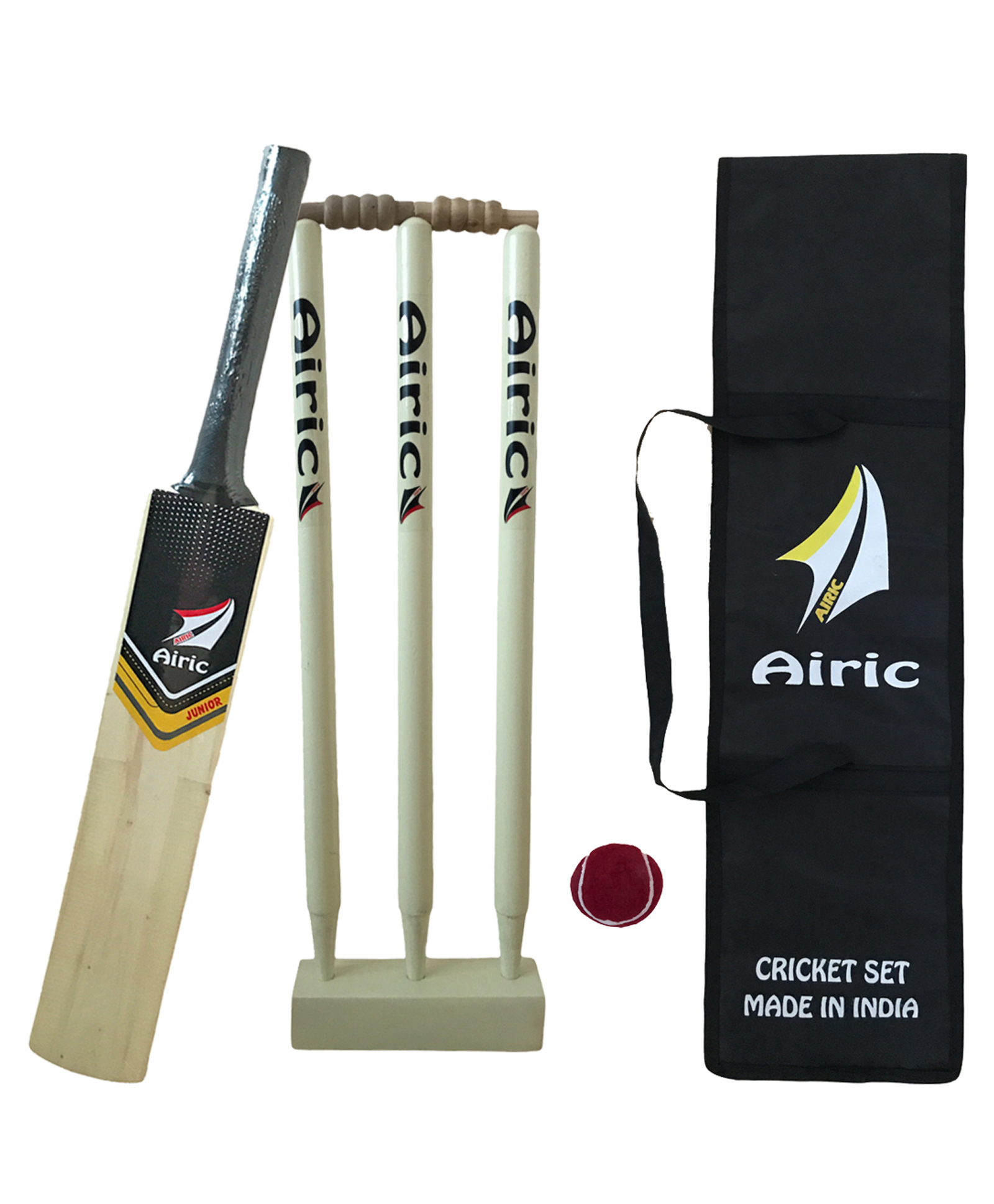 Airic Kashmiri Popular Willow Cricket Kit With Ball Wickets And Bag Size 2 Cricket Kit - Multicolor-picture-33