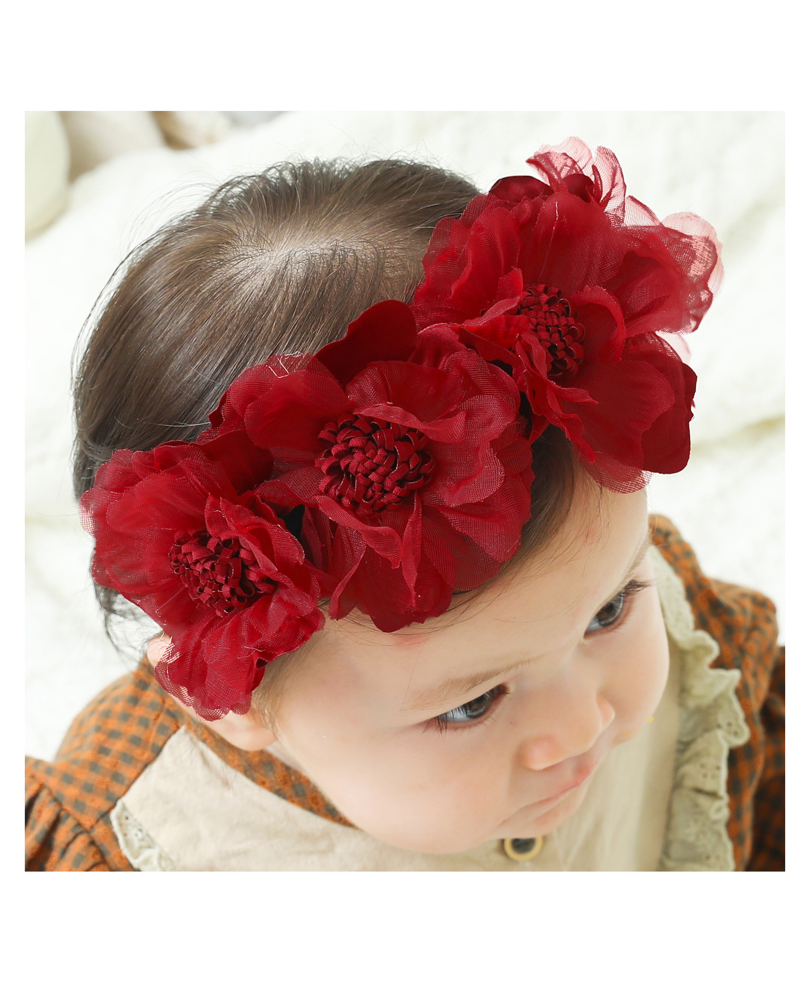 Bonfino Free Size Floral Design Hair Band - Red for Girls (0 Month-3 Years)  Online in India, Buy at  - 11562754