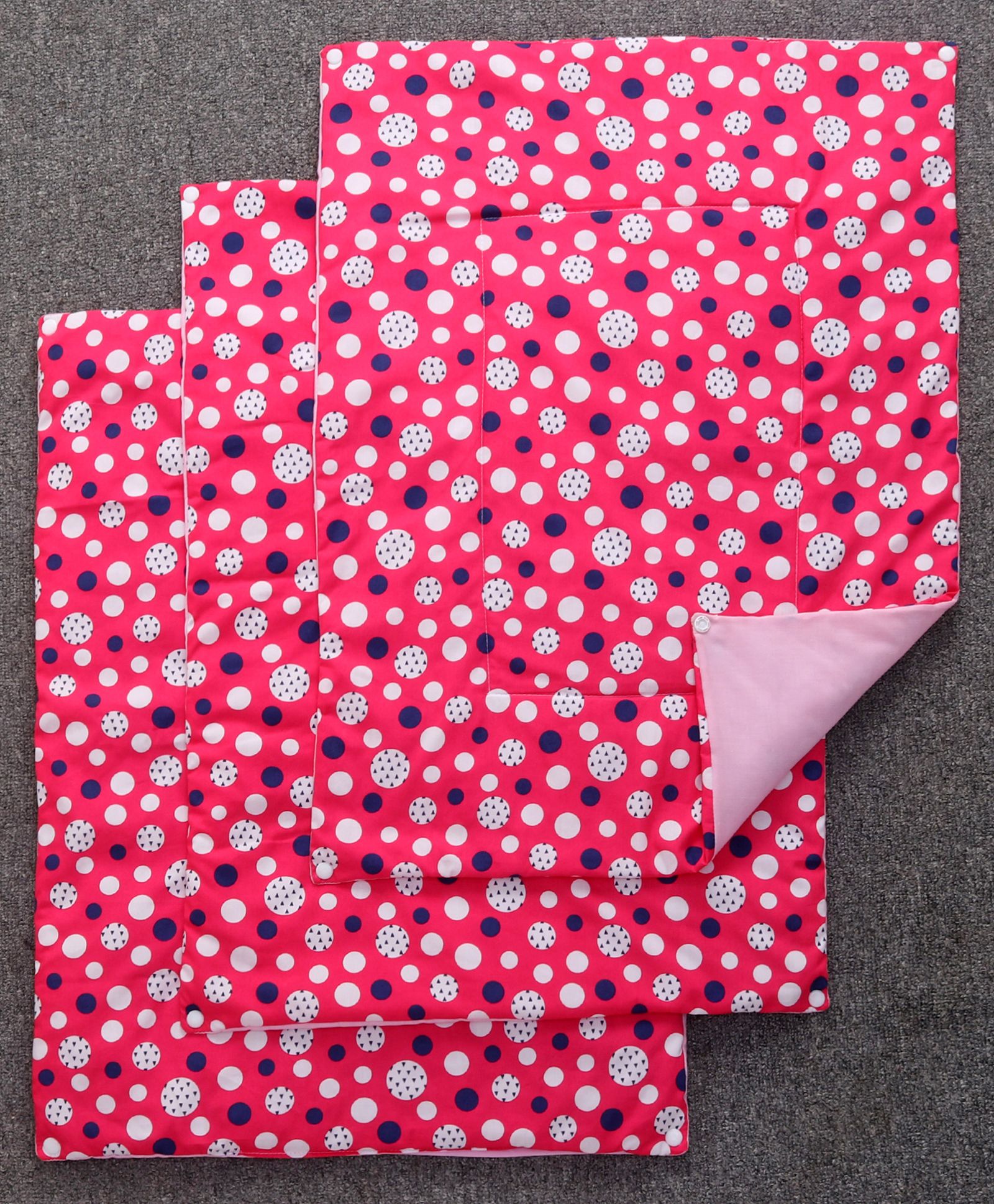 Babyhug Diaper Changing Mat Set of 3 with Removable Waterproof Sheet Polka Print-Pink-image-4