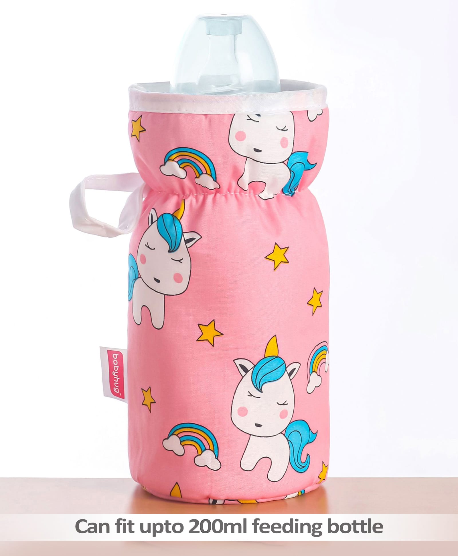 Babyhug Bottle Cover Unicorn Print Medium Pink - Fits Upto 120 ml to 260 ml Bottle-image-5