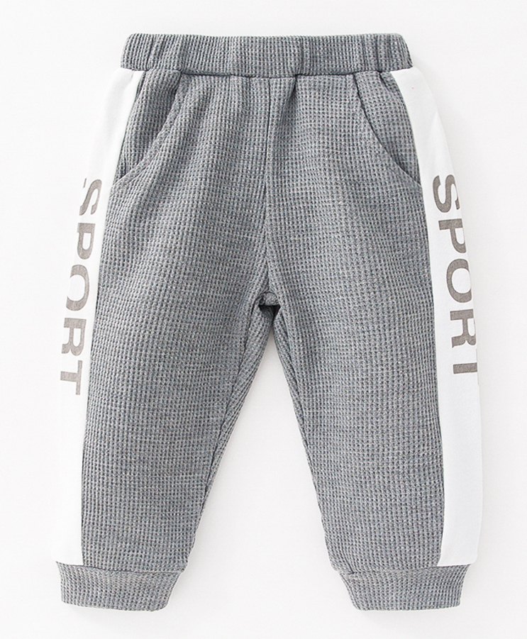 Kookie Kids Full Length Lounge Pants Tect Print - Grey-image-42