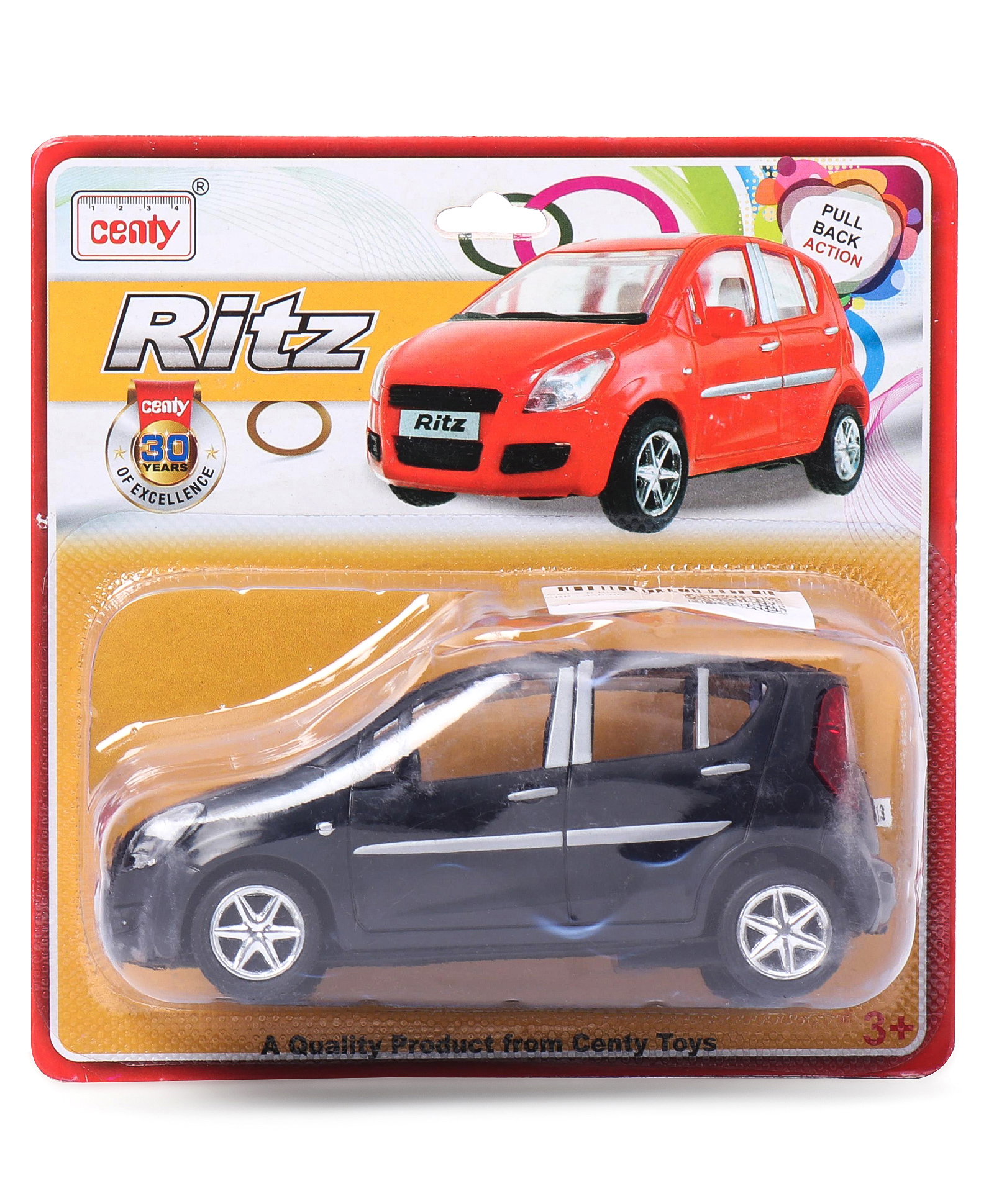 Centy Toys Maruti Ritz Pull Back Toy Car CT 123 - Black-picture-2