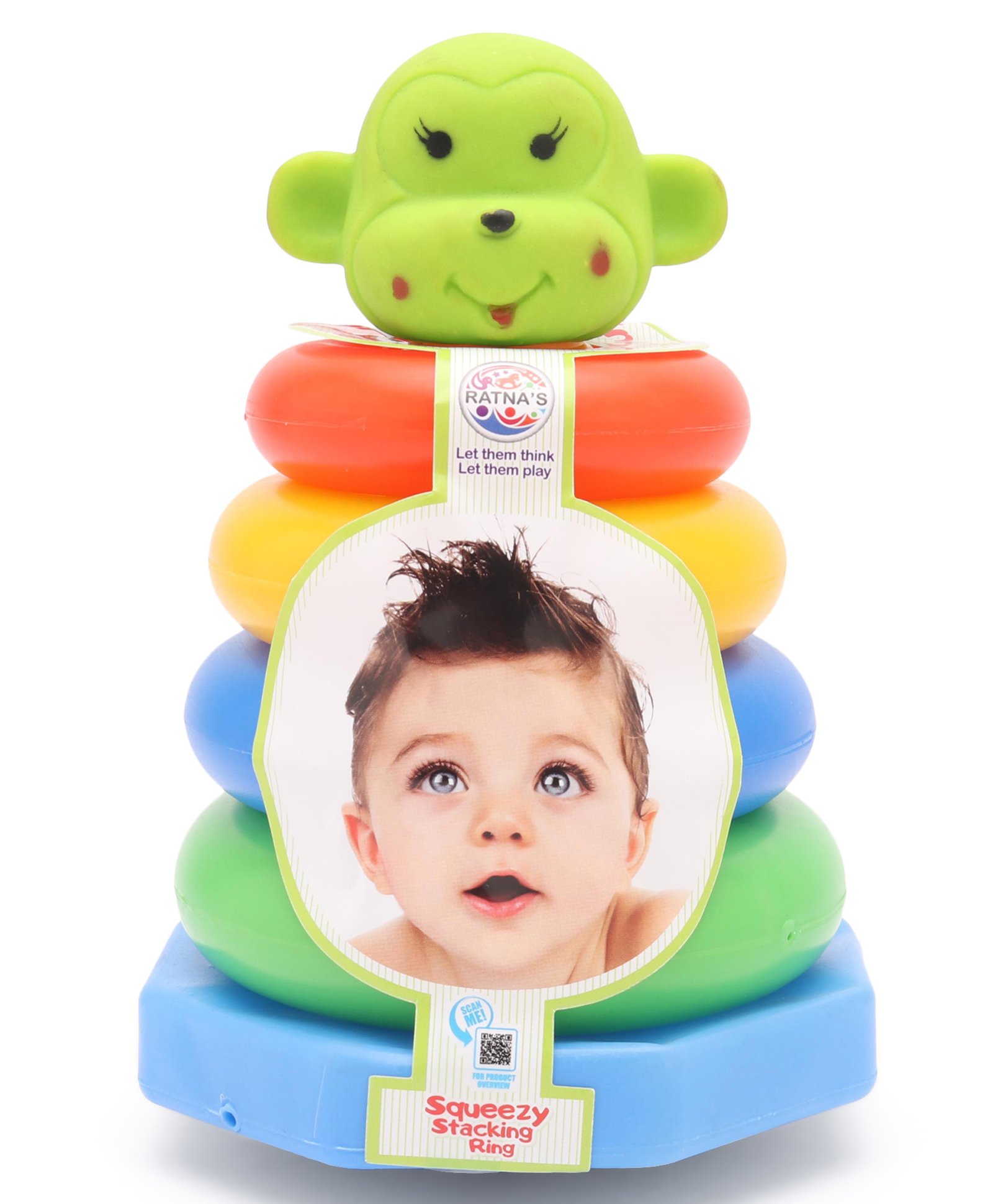 Ratnas Monkey Face Stacking Ring - 6 Pieces - Color May Vary-picture-15