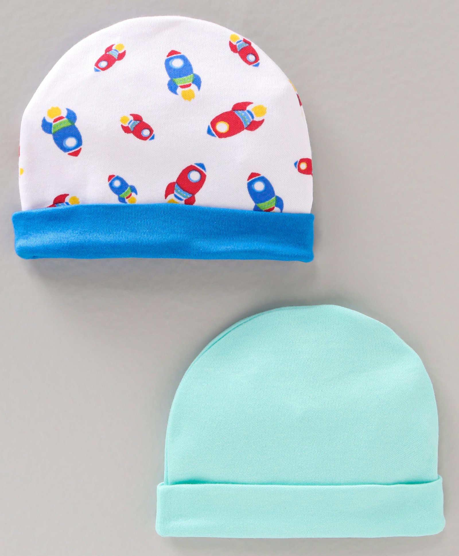 Ben Benny Caps Printed & Solid Multicolor Pack of 2- Diameter 8.5 cm-image-3
