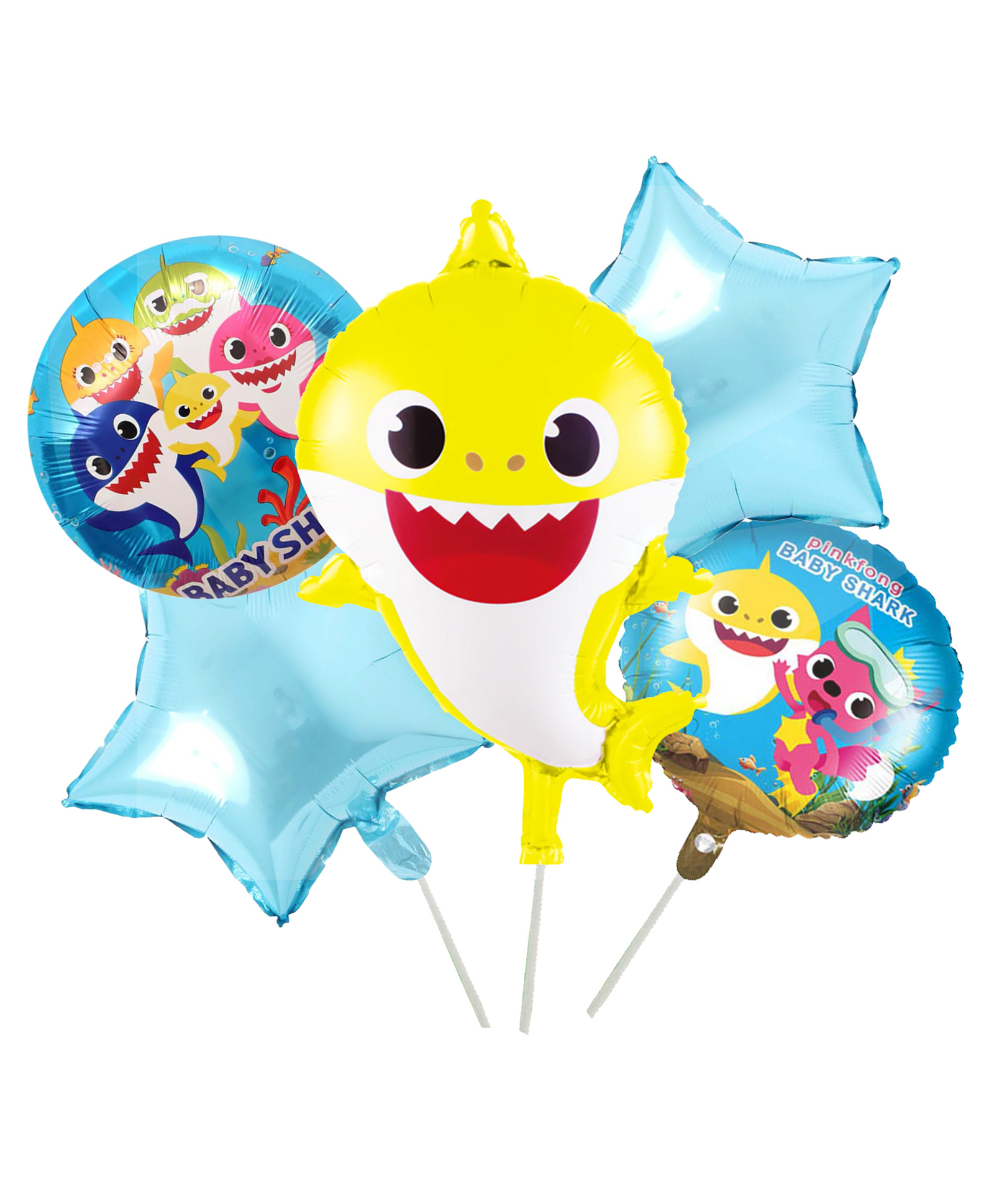Funcart Baby Shark Theme Foil Balloons MulticolorPack Of 5-picture-12