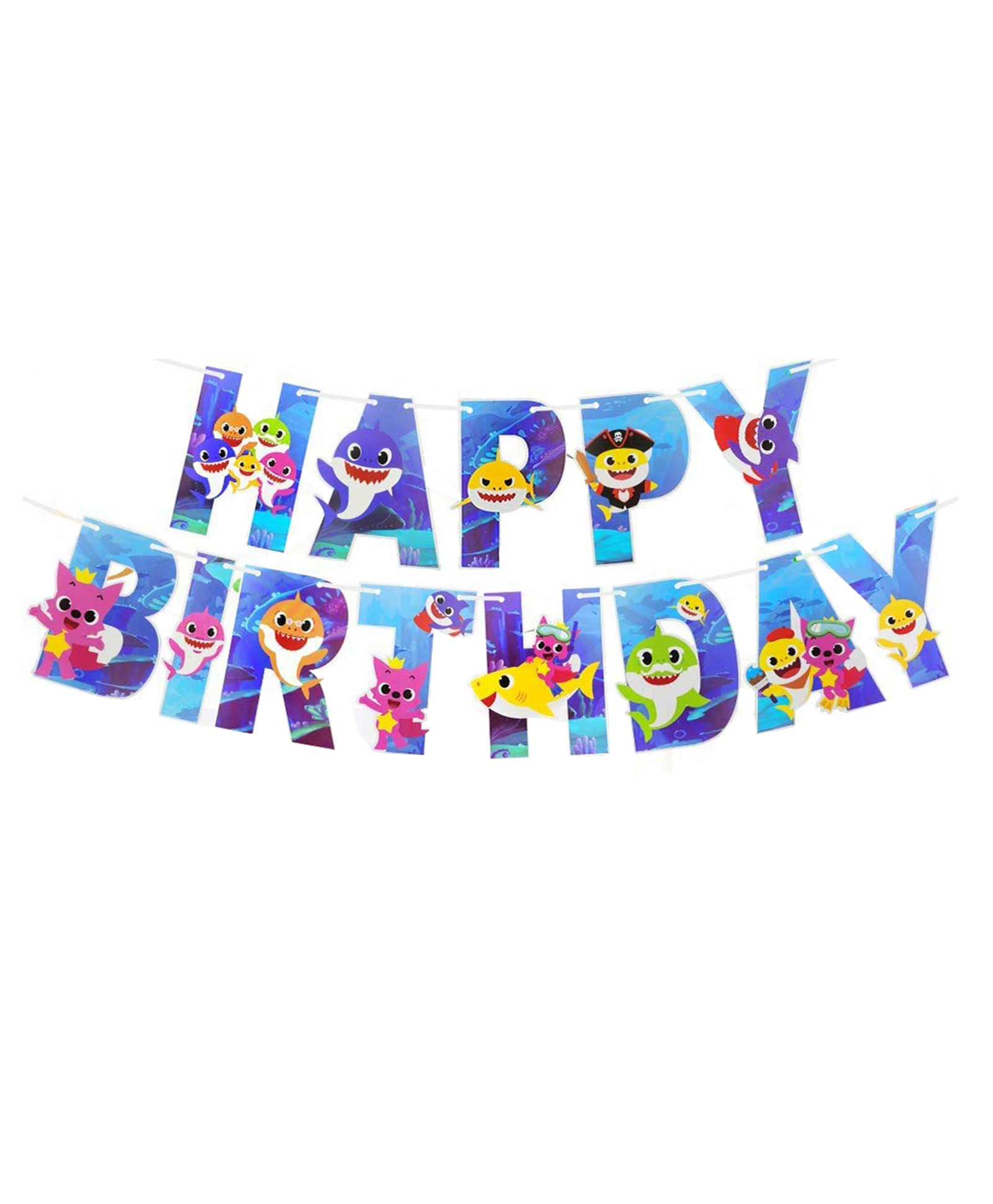 Funcart Baby Shark Happy Birthday Banner Multicolor - Length 150 cm-picture-26