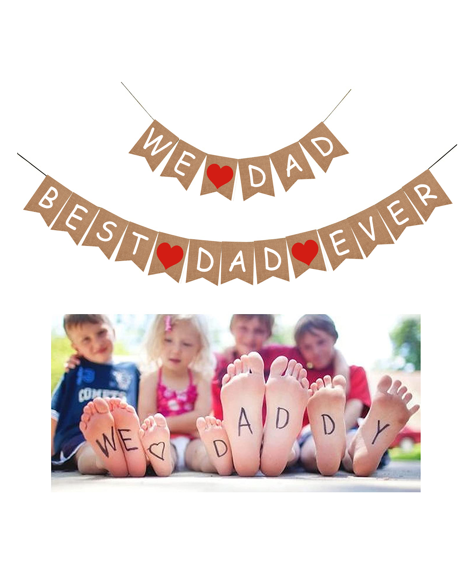 Funcart We Love Dad Best Dad Ever Banner - Brown-image-17