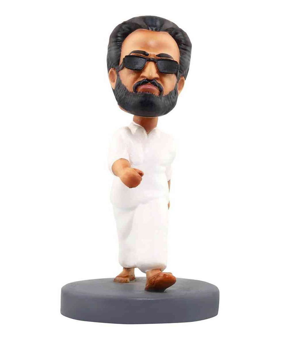 awestuffs Rajnikanth Thalaiva Car Decoration Bobblehead Action Figure - Height 19 cm-picture-26