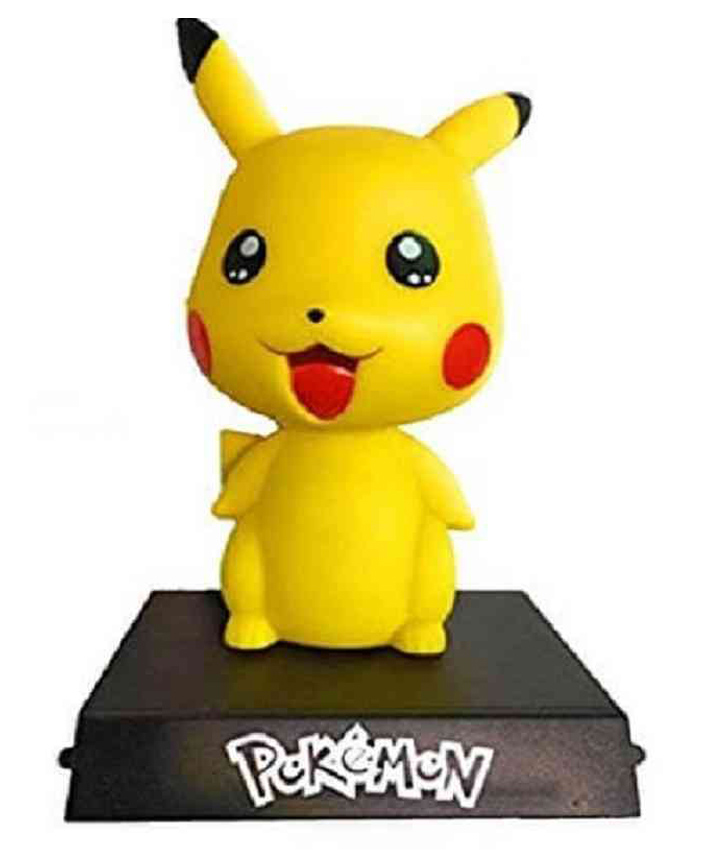 Awestuffs Pikachu Pokemon Phone Holder Car Decoration Bobblehead Action Figure Yellow - Height 11 cm-image-28