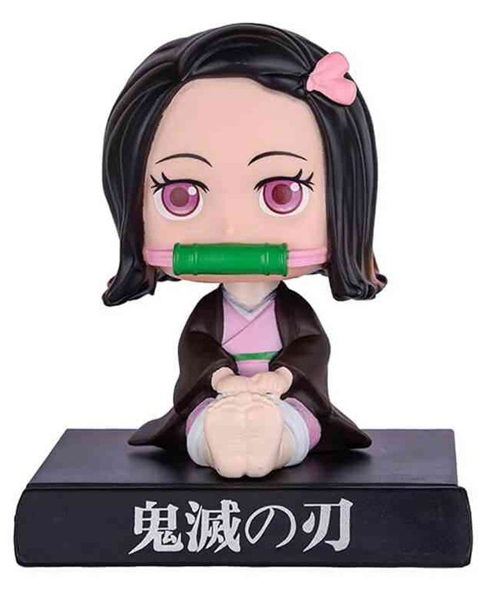 Awestuffs Nezuko Demon Slayer Phone Holder Car Decoration Bobblehead Action Figure - Height 15 cm-image-35
