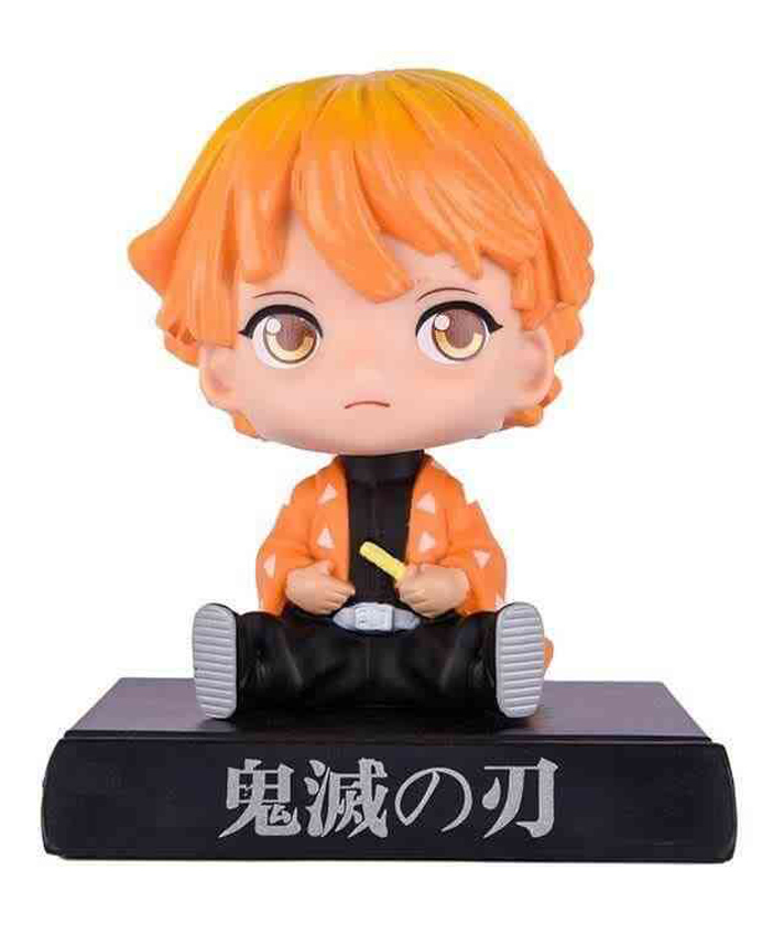 Awestuffs Zenitsu Demon Slayer Phone Holder Car Decoration Bobblehead Action Figure - Height 12 cm-picture-19