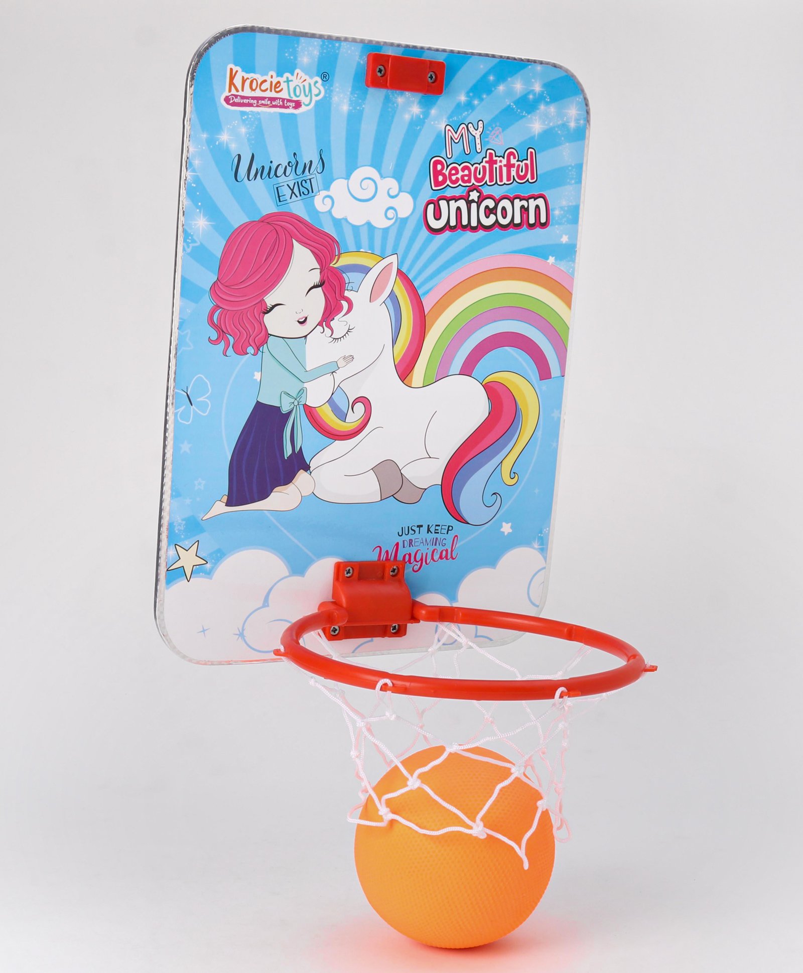 Krocie Toys Unicorn Basket Ball Set - Multicolour-image-30