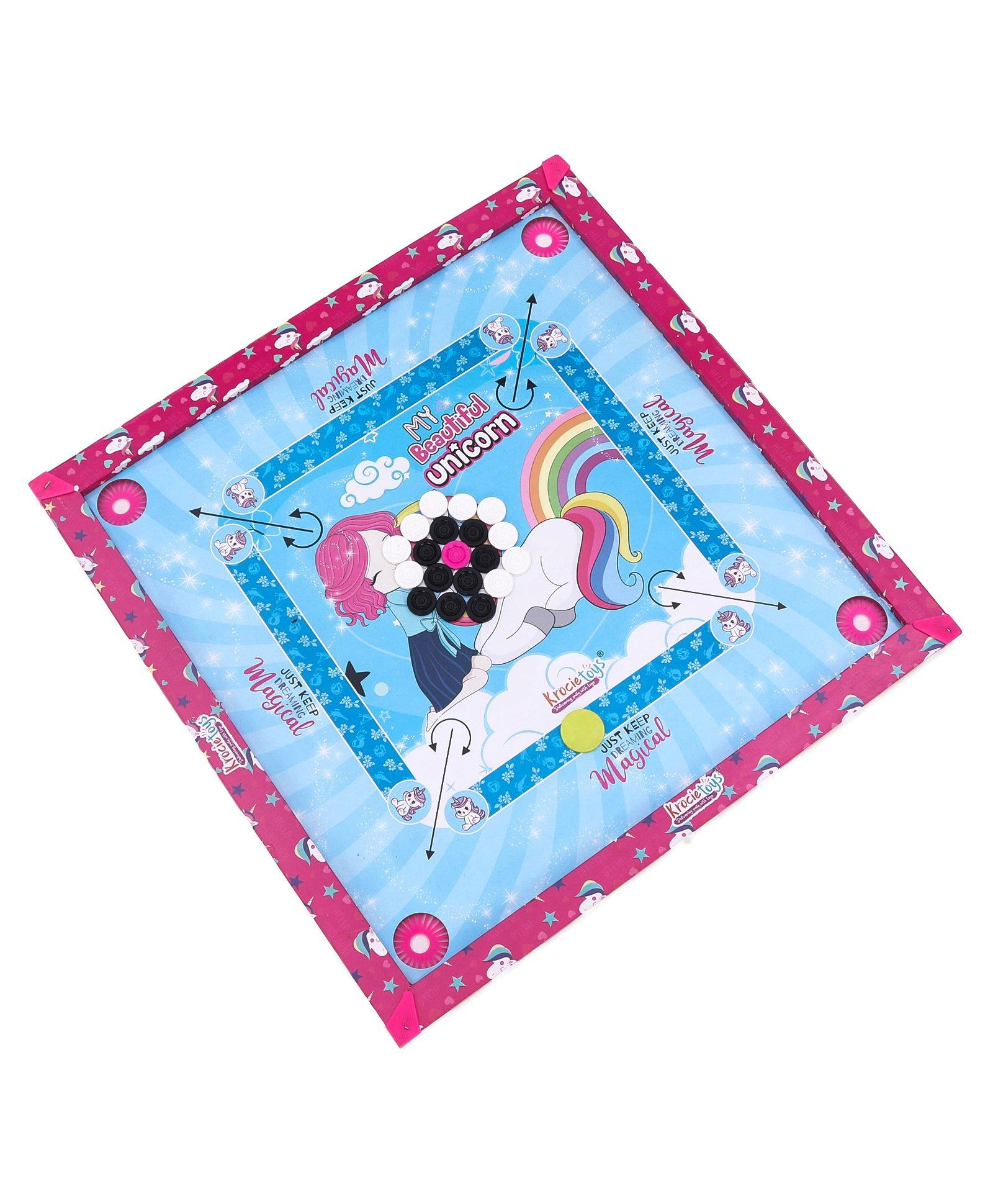Krocie Toys Unicorn Carrom Board - Multicolour-picture-16